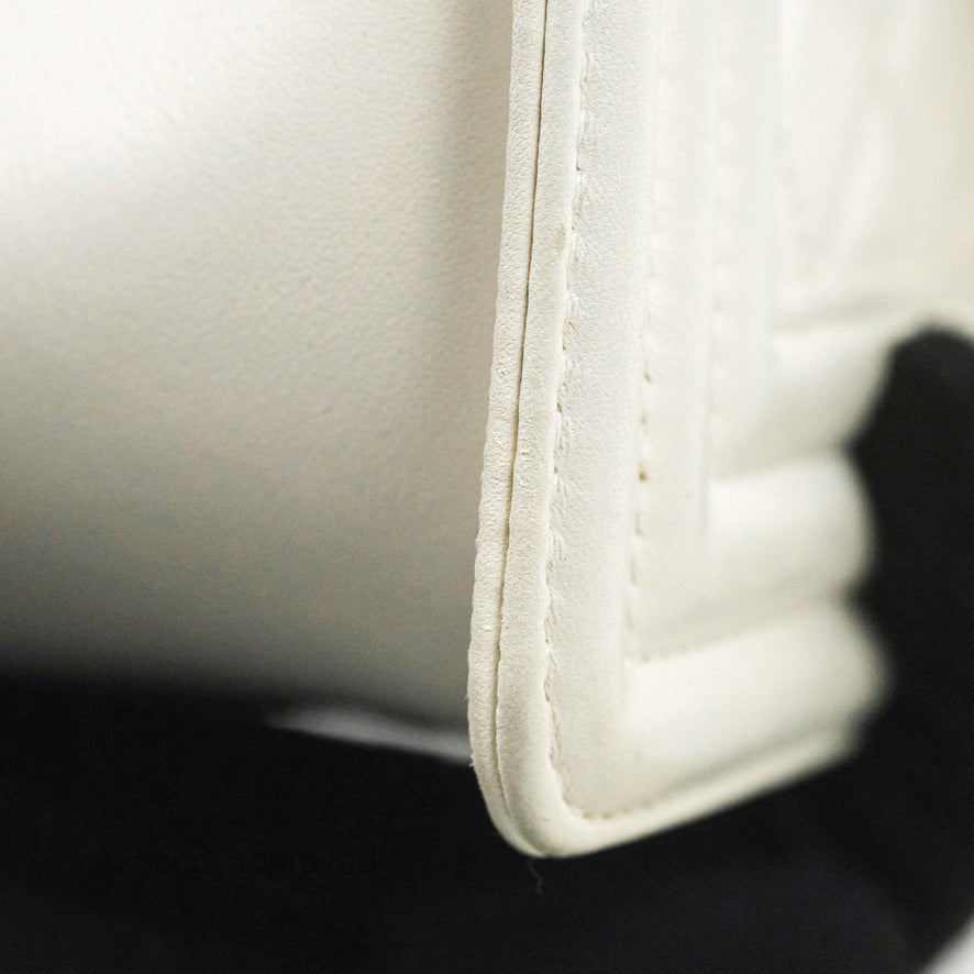 Chanel Medium Boy Bag White Calfskin Gold Hardware