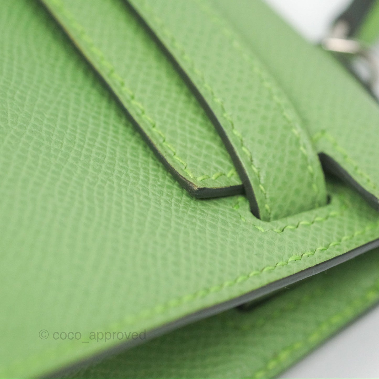 Hermès Mini Kelly II Vert Criquet Epsom Palladium Hardware