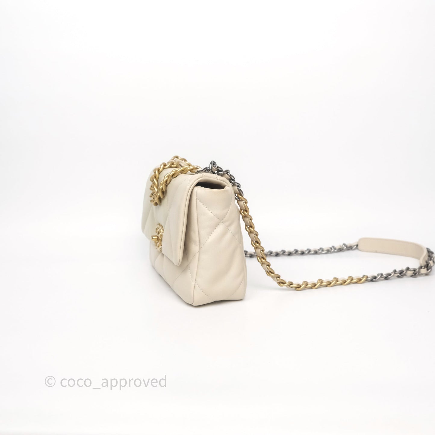 Chanel 19 Small Ivory Mixed Hardware