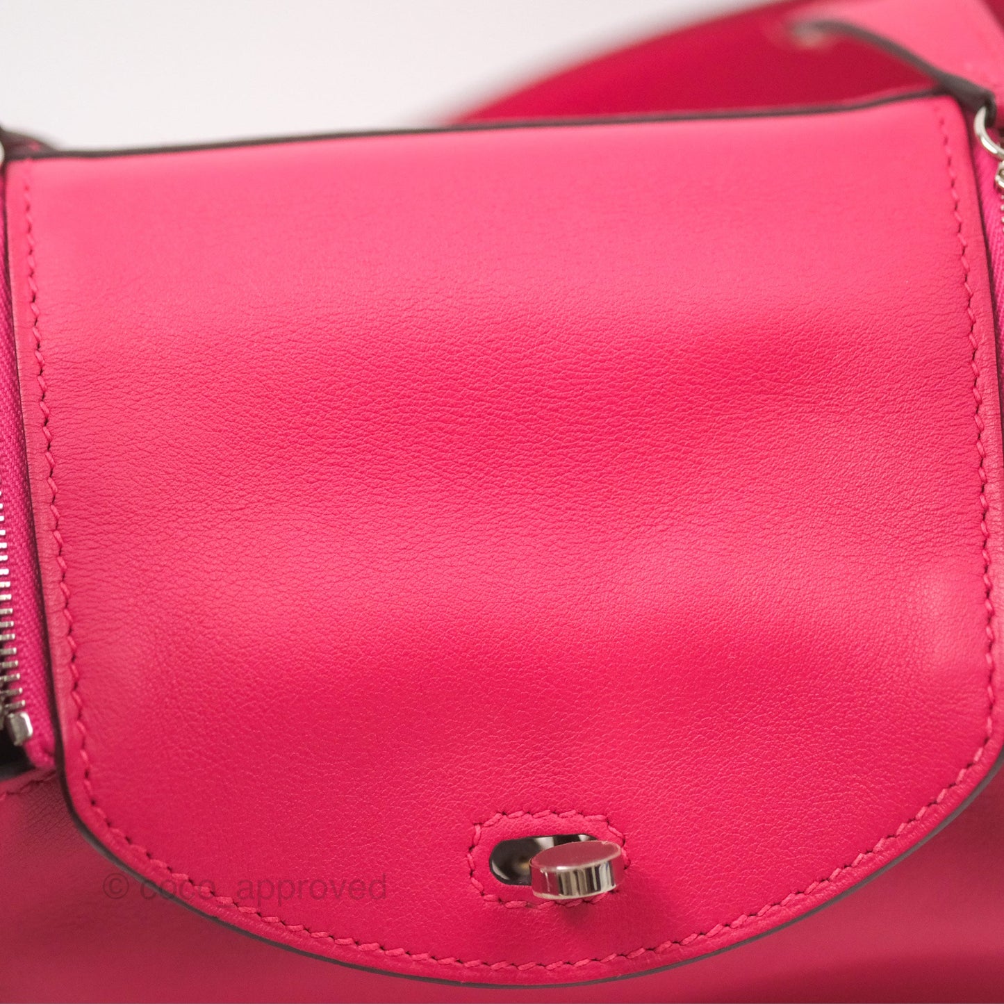 Hermès Mini Lindy 20 Framboise / Rouge Sellier Swift Palladium Hardware