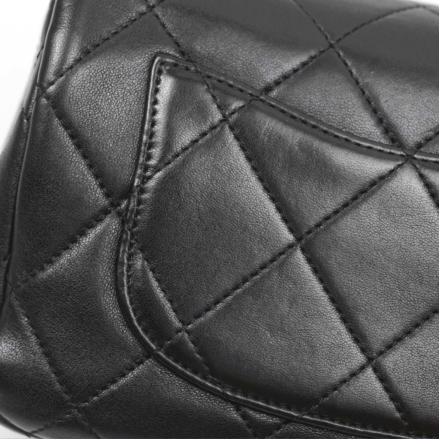 Chanel Mini Top Handle Flap Black Lambskin Aged Gold Hardware