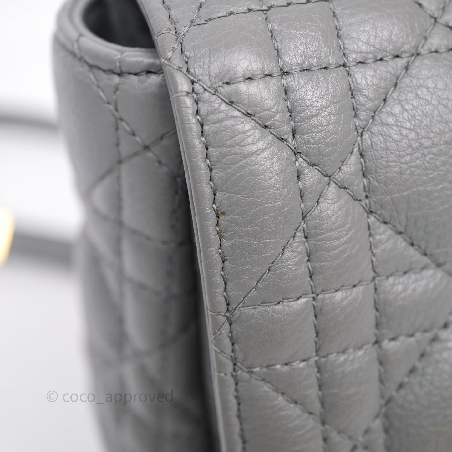 Christian Dior Caro Bag Medium Stone Grey Cannage Calfskin Gold Hardware