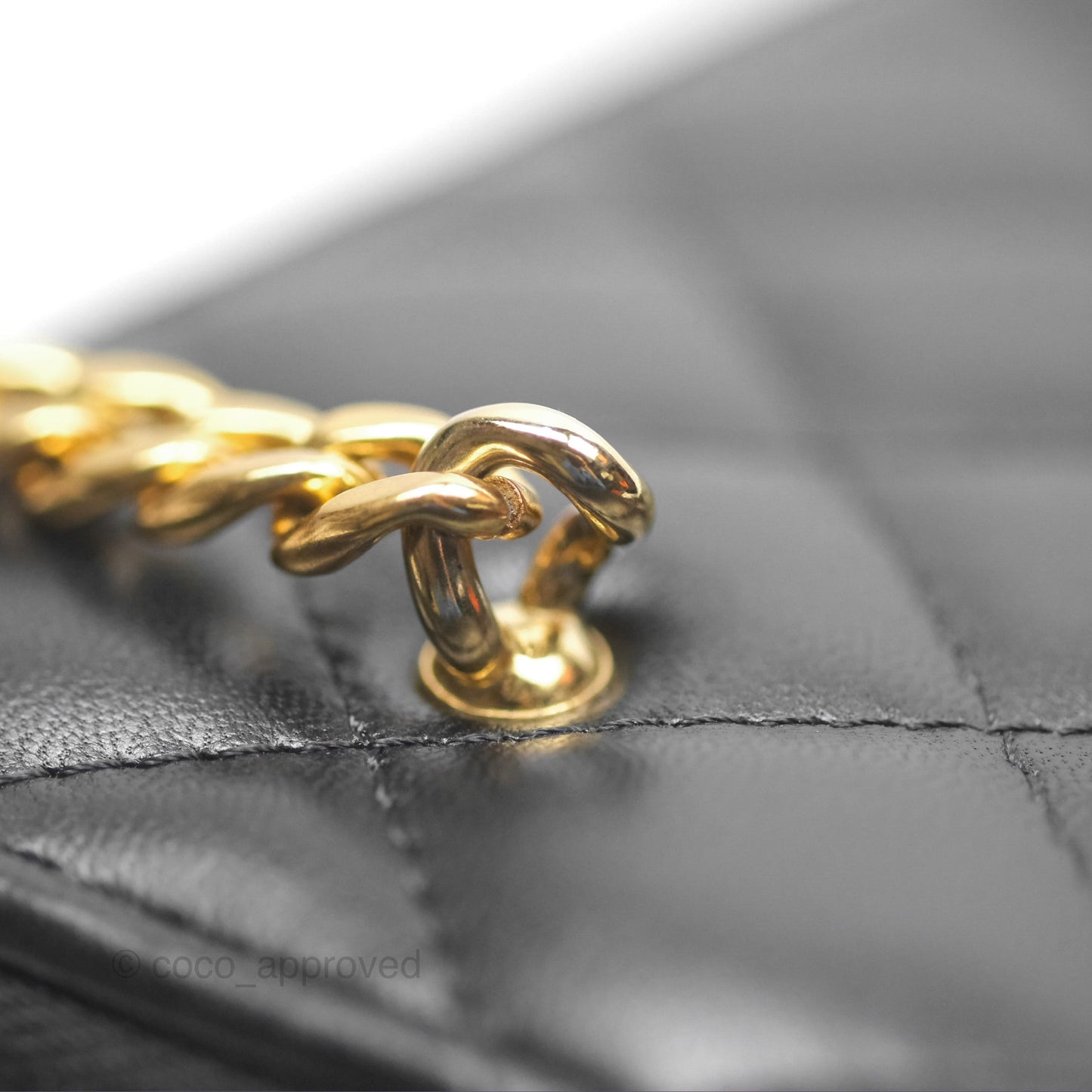 Chanel Vanity Rectangular with Pearl Resin Chain Black Lambskin Gold Hardware