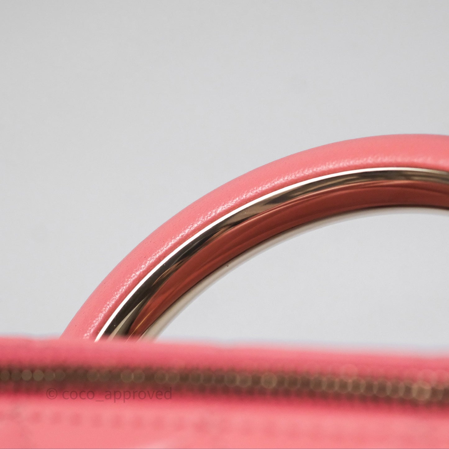 Chanel Vanity Rectangular Top Handle Pink Lambskin Gold Hardware