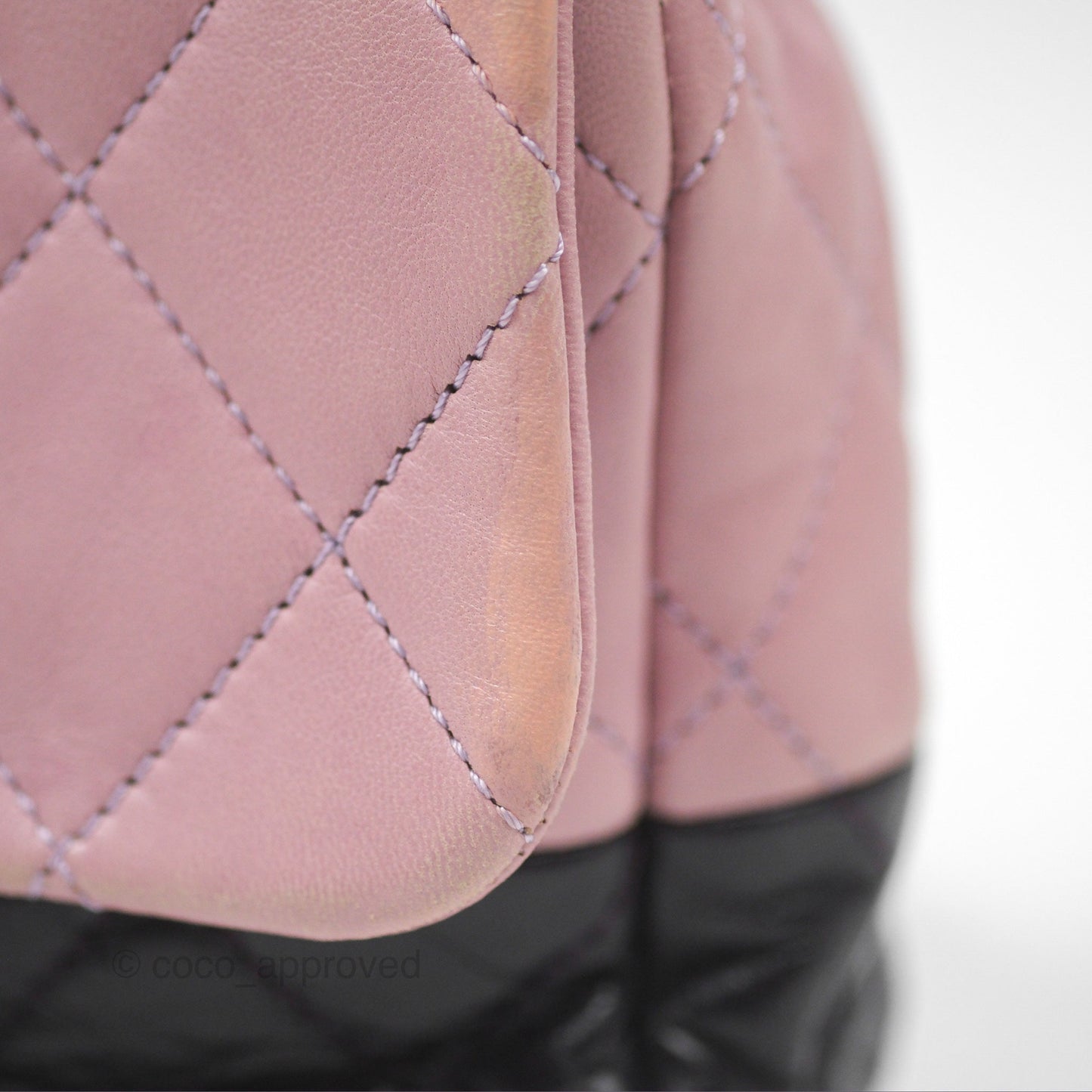 Chanel Medium Bicolor CC Chain Flap Pink/Black Lambskin Silver Hardware