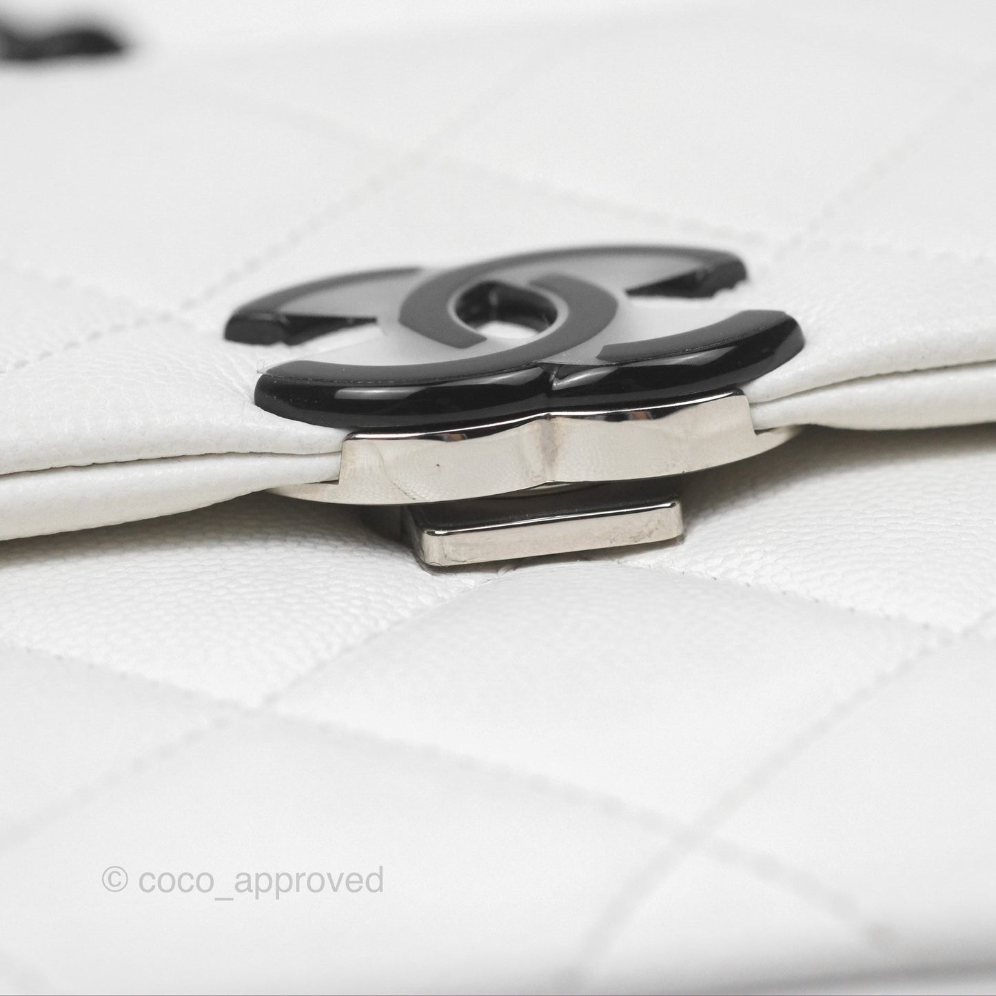 Chanel Quilted My Everything Medium Flap Bag White Caviar Incognito Hardware