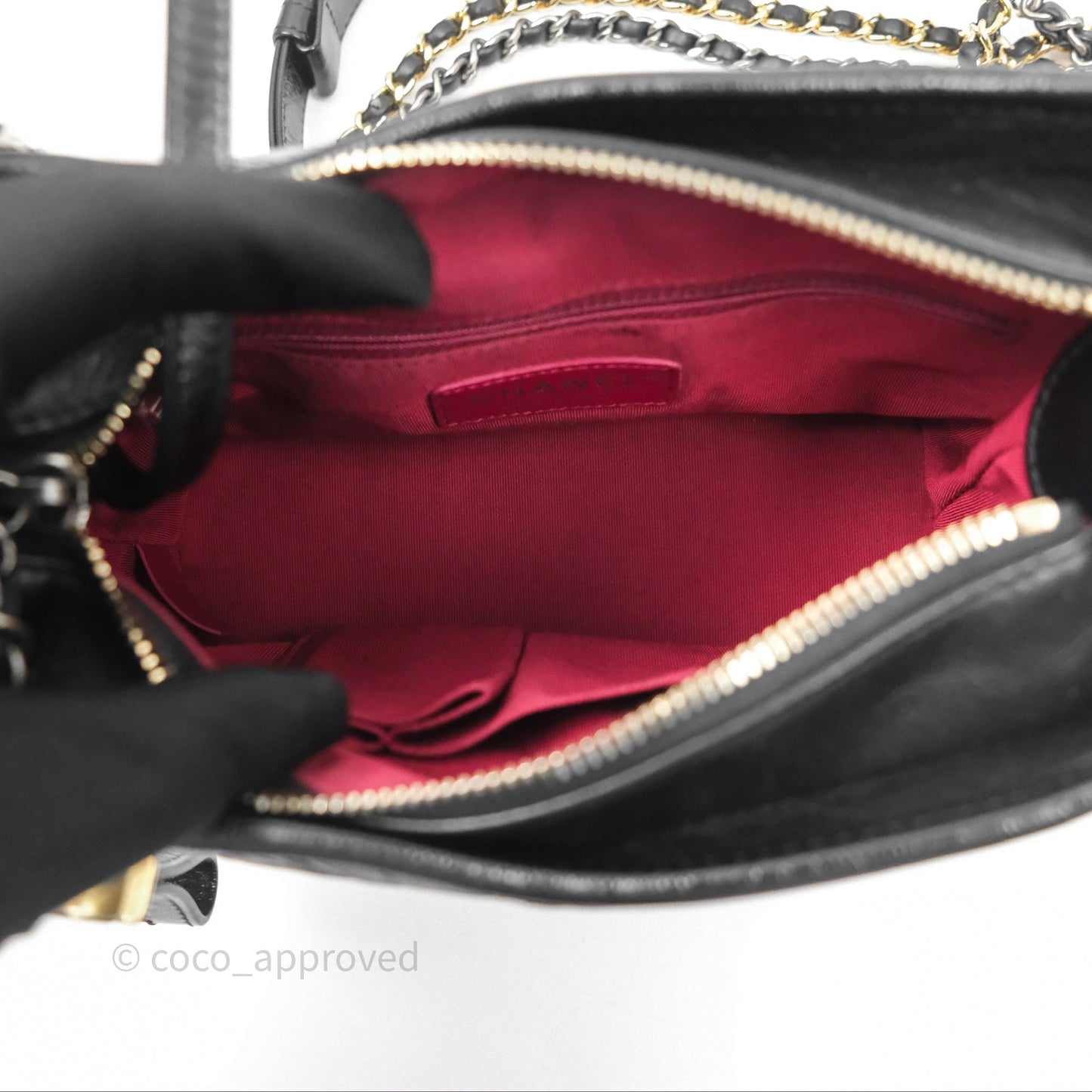 Chanel Small Gabrielle Hobo Quilted Black Aged Calfskin