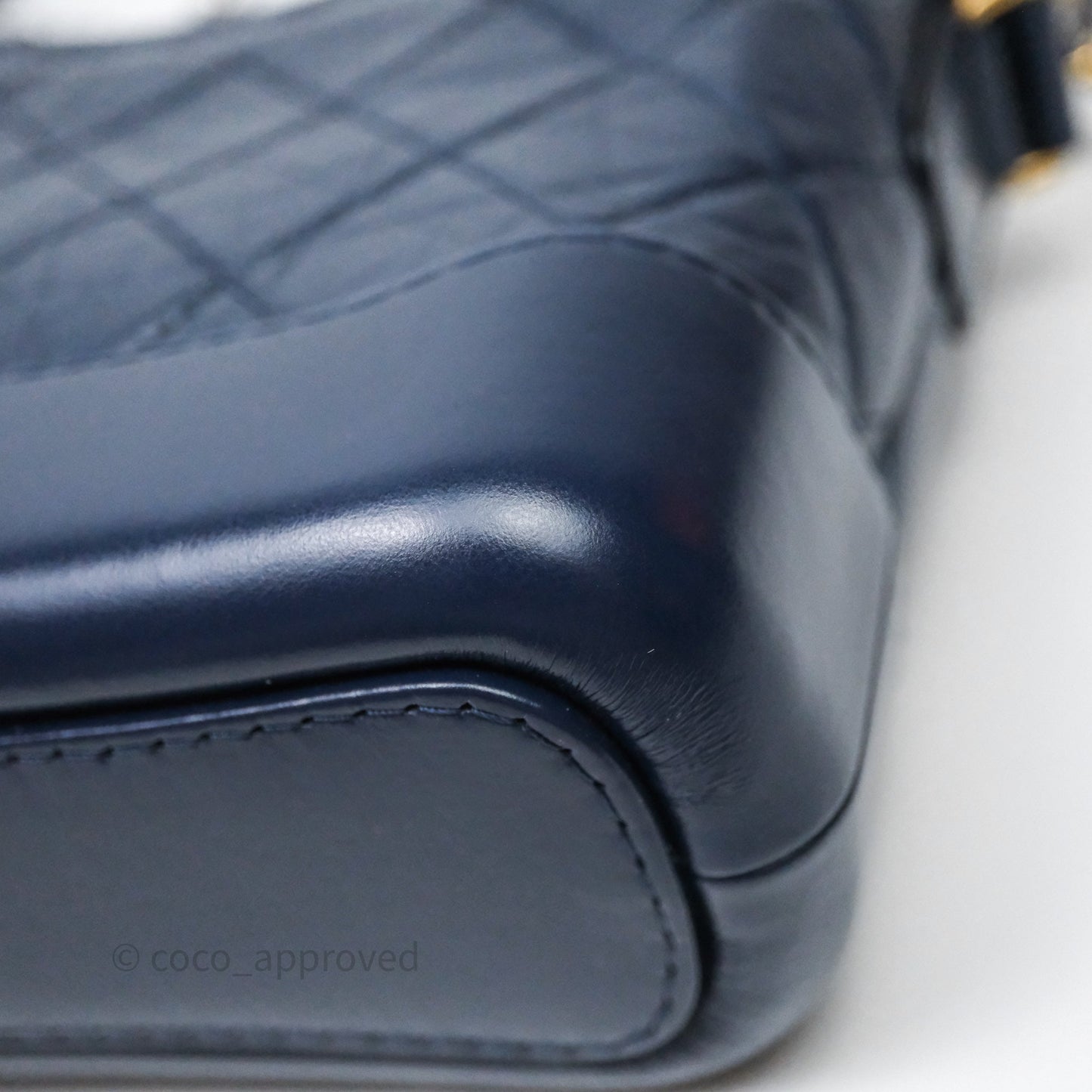 Chanel Quilted Small Gabrielle Hobo Navy Aged Calfskin Mixed Hardware
