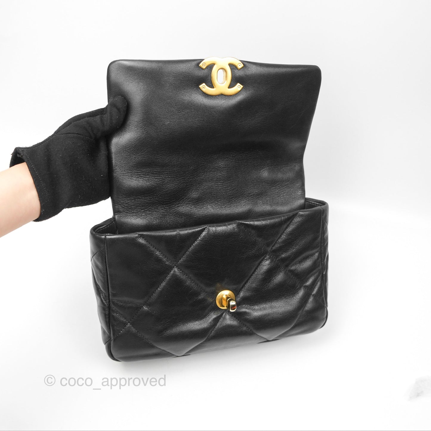 Chanel 19 Small Black Goatskin Mixed Hardware