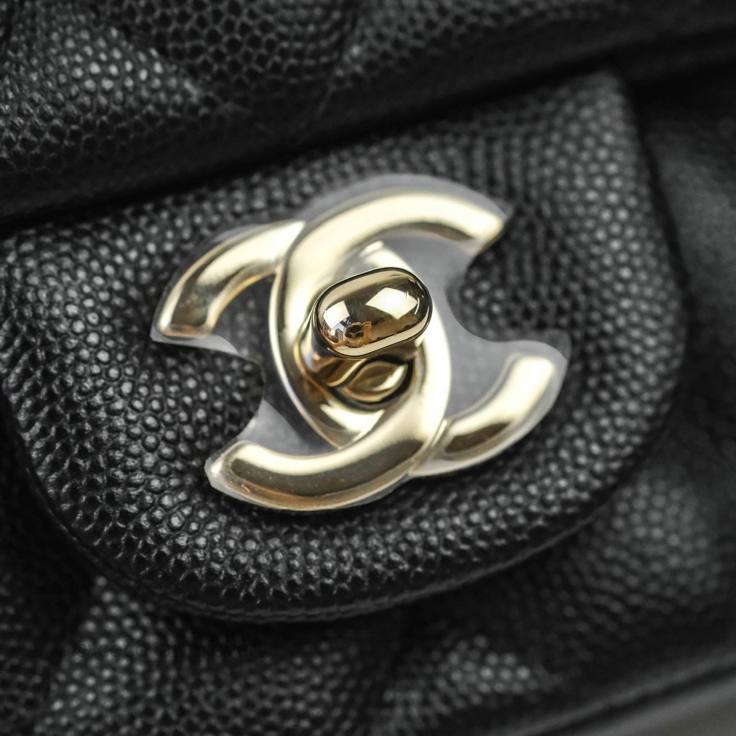 Chanel Classic Quilted Mini Rectangular Flap Black Caviar Gold Hardware 18B