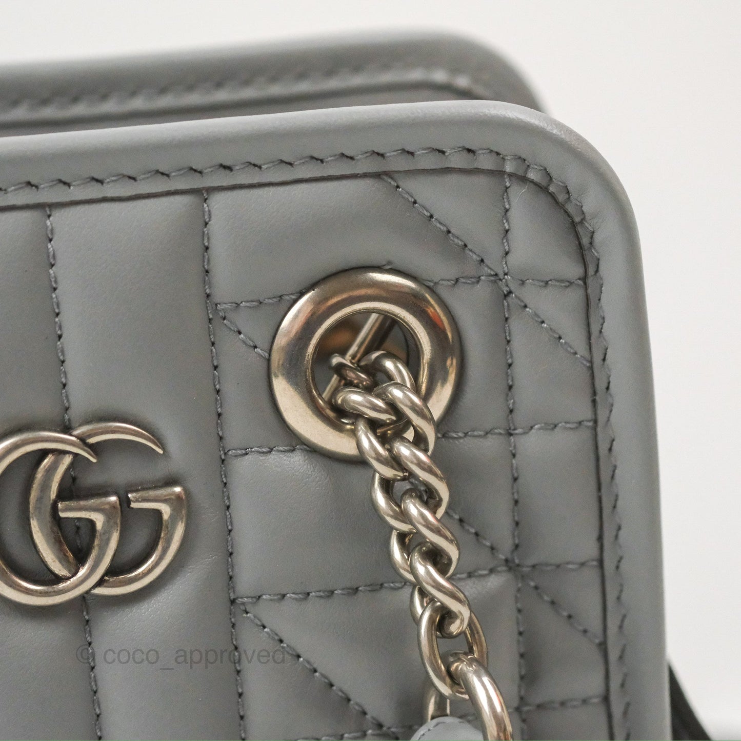 Gucci Mini GG Marmont Vertical Tote Bag Grey Silver Hardware