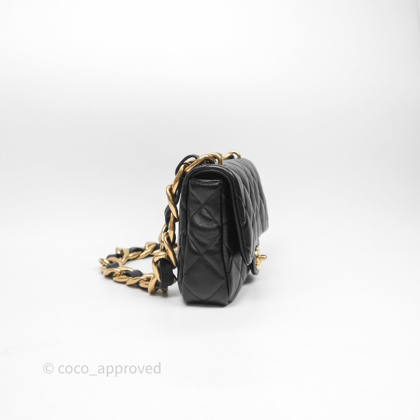 Chanel Small Funky Town Black Lambskin Aged Gold Hardware
