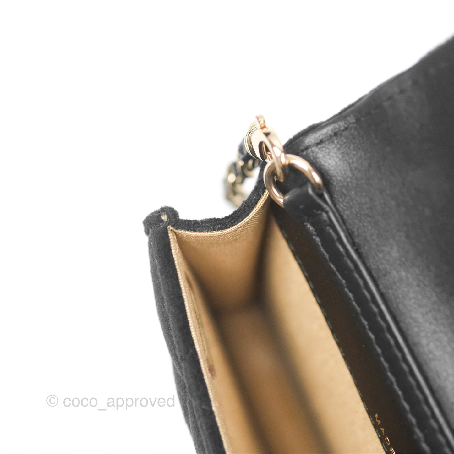 Chanel Crystals Pearl Crush Mini Belt Bag with Chain Black Velvet Gold Hardware