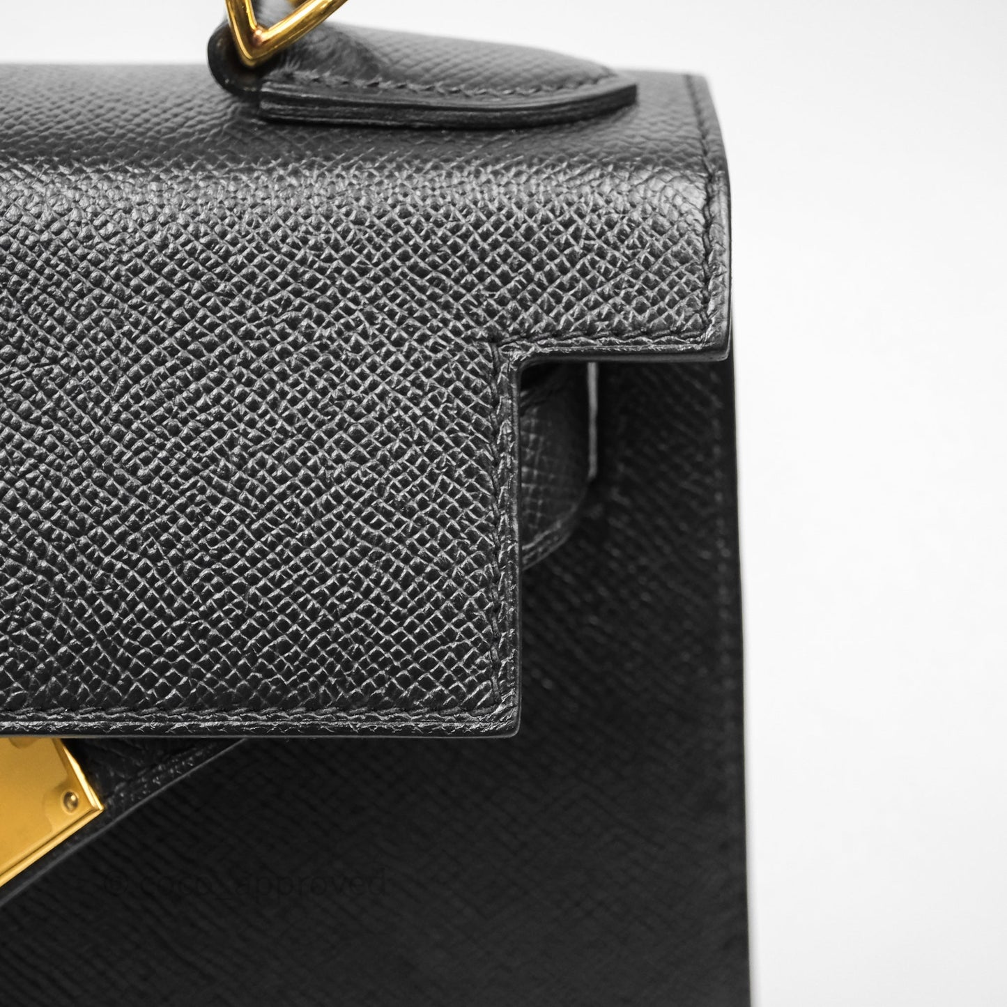Hermès Kelly 28 Sellier Black Noir 89 Epsom Gold Hardware