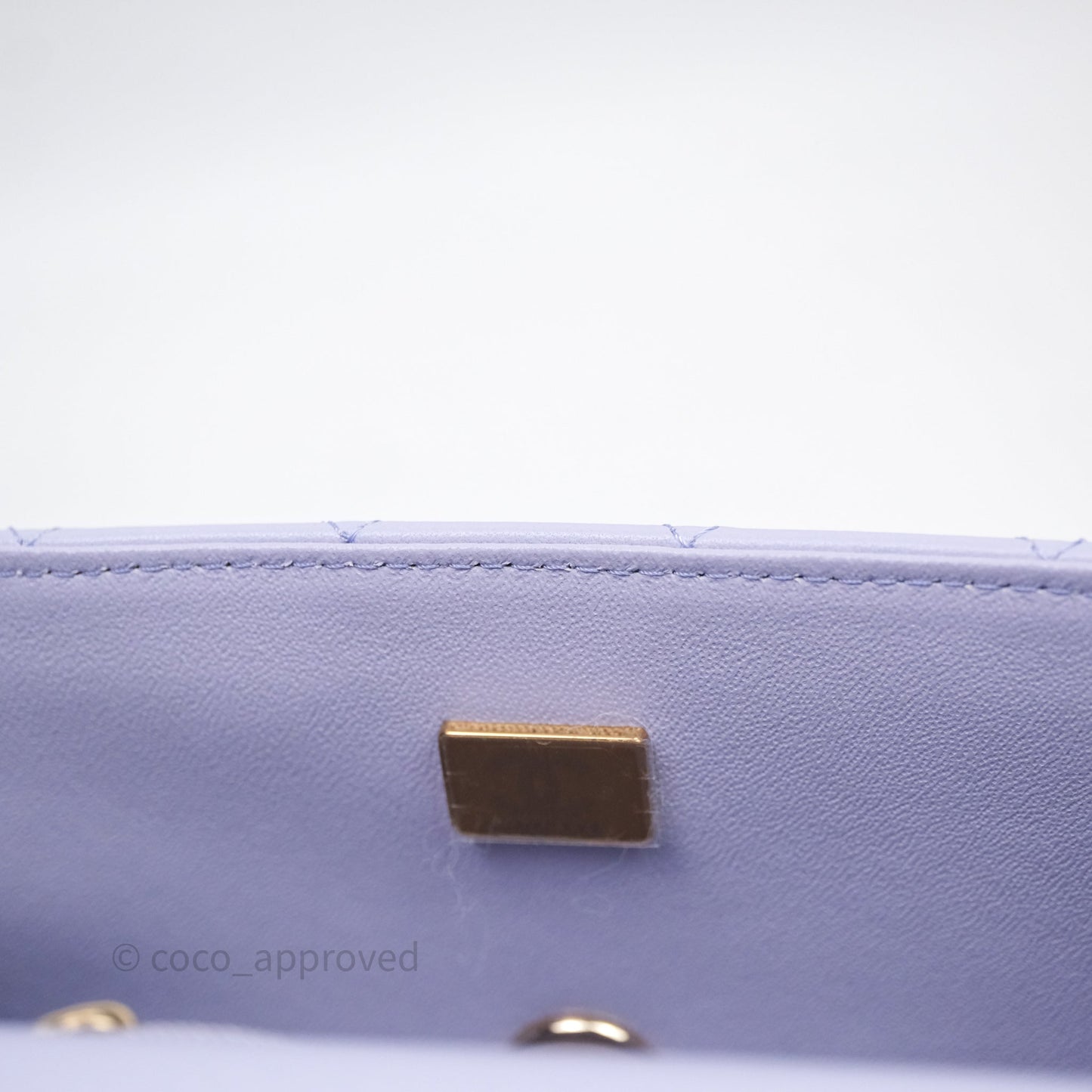 Chanel Top Handle Mini Rectangular Flap Bag Lilac Lambskin Gold Hardware