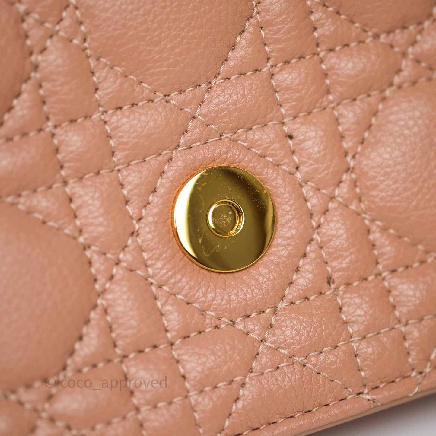 Christian Dior Caro Pouch with Chain In Supple Pink Cannage Calfskin