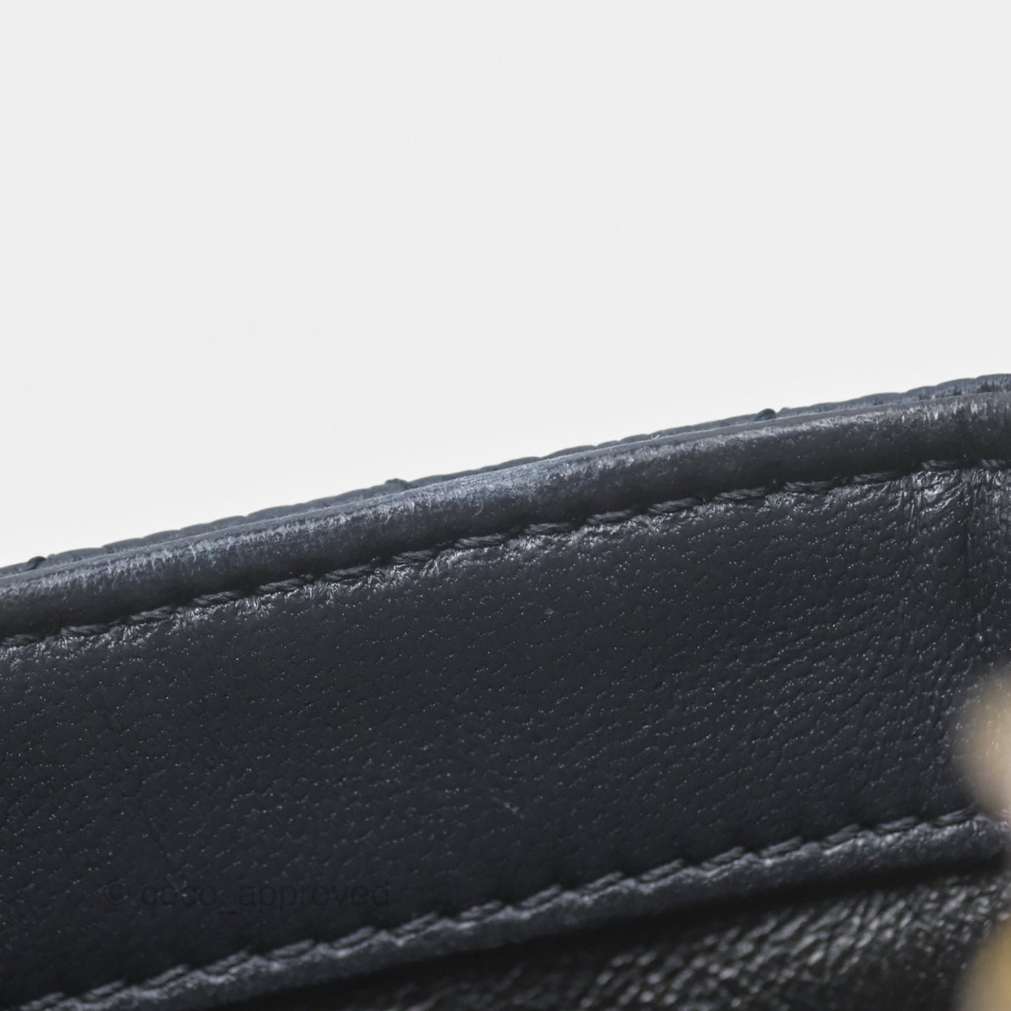 Chanel Small CC Filigree Flap Quilted Navy Black Caviar Aged Gold Hardware