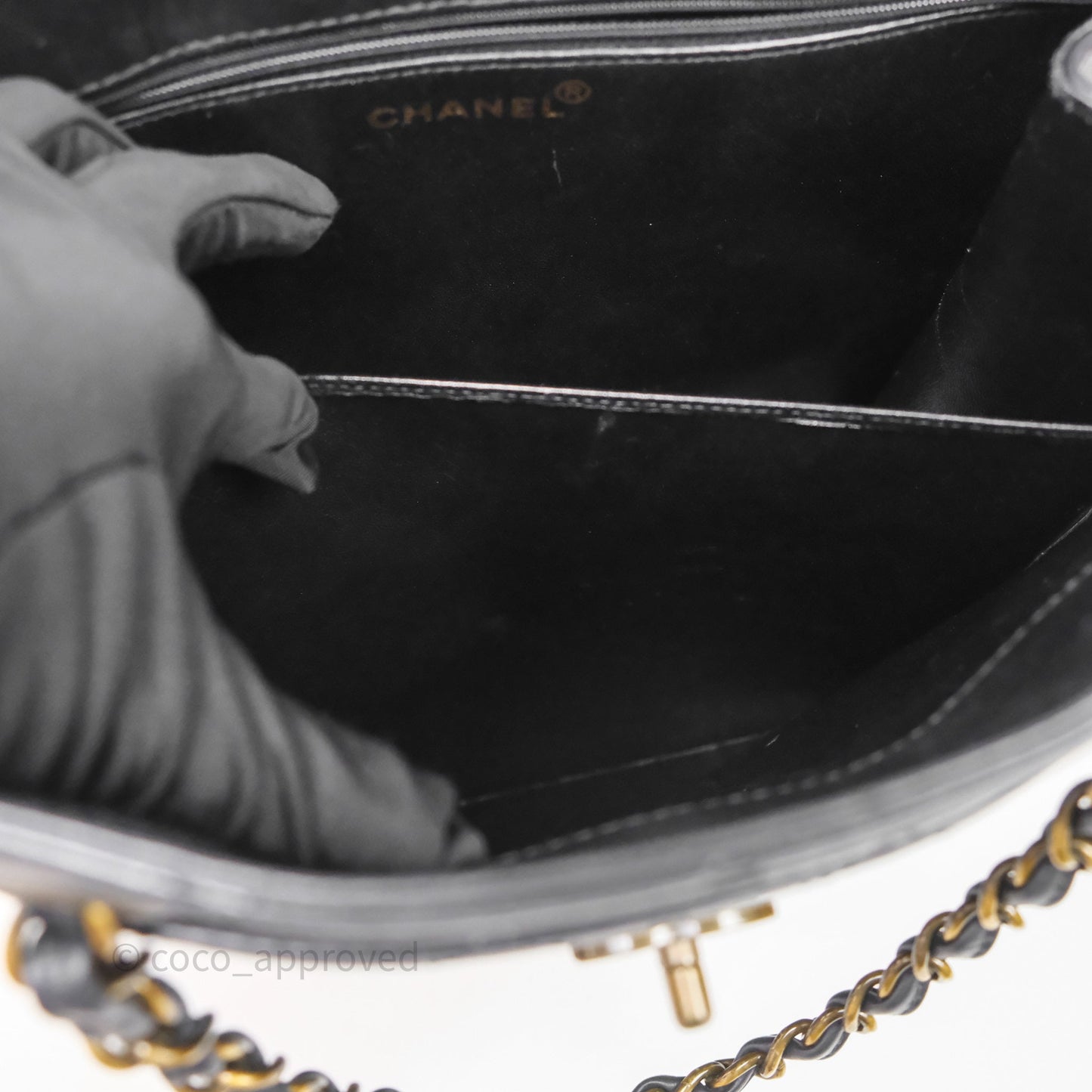 Chanel Vintage Tote Bag Quilted Black Lambskin Antique Gold Hardware