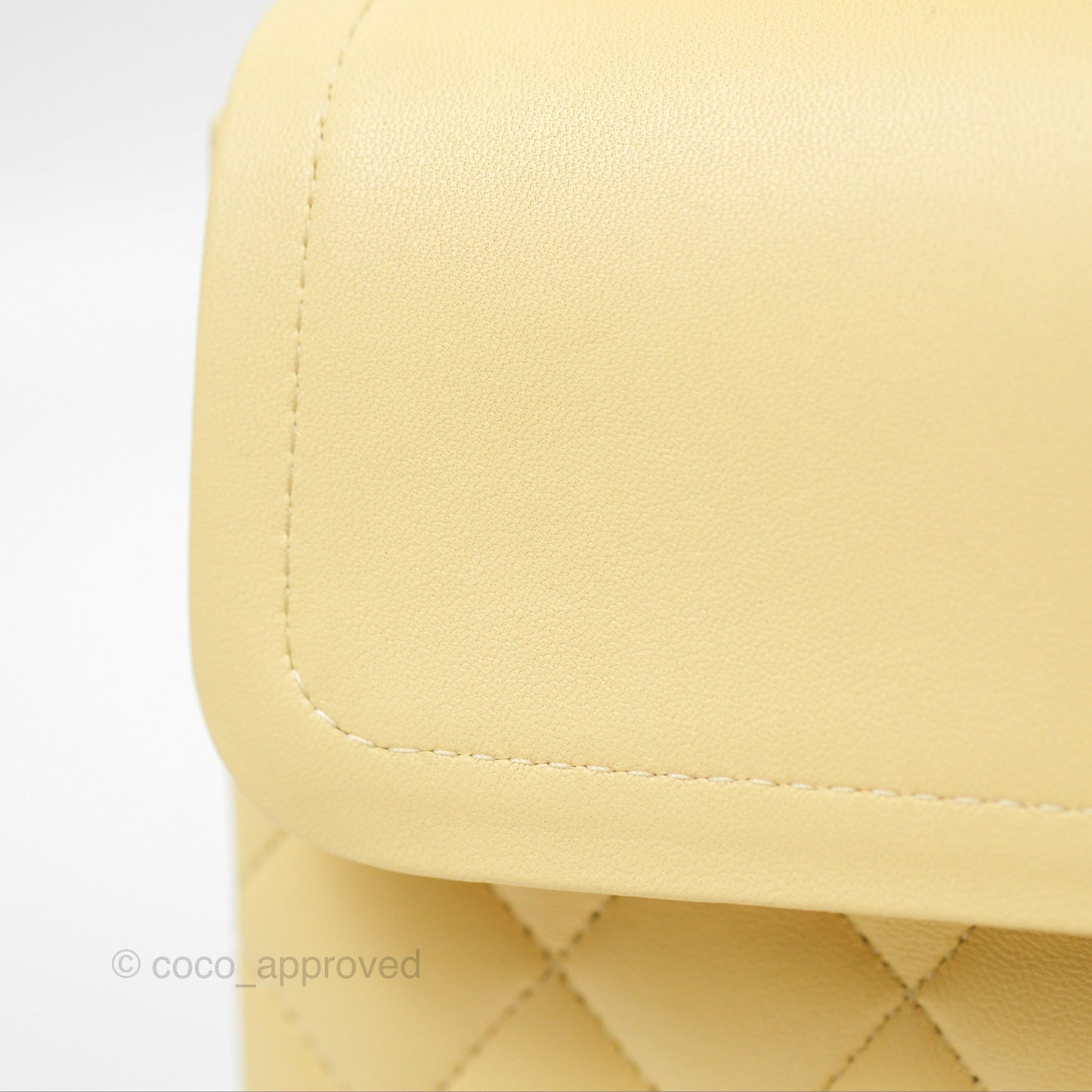 Chanel Classic M/L Medium Flap Quilted Yellow Lambskin Gold Hardware