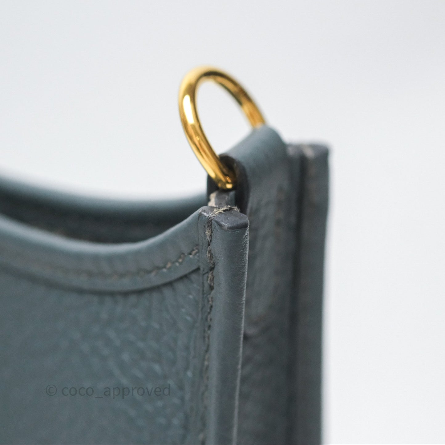 Hermès Mini Evelyne 16 Bleu Orage Y7 / Bleu Brume T0 Clemence Gold Hardware