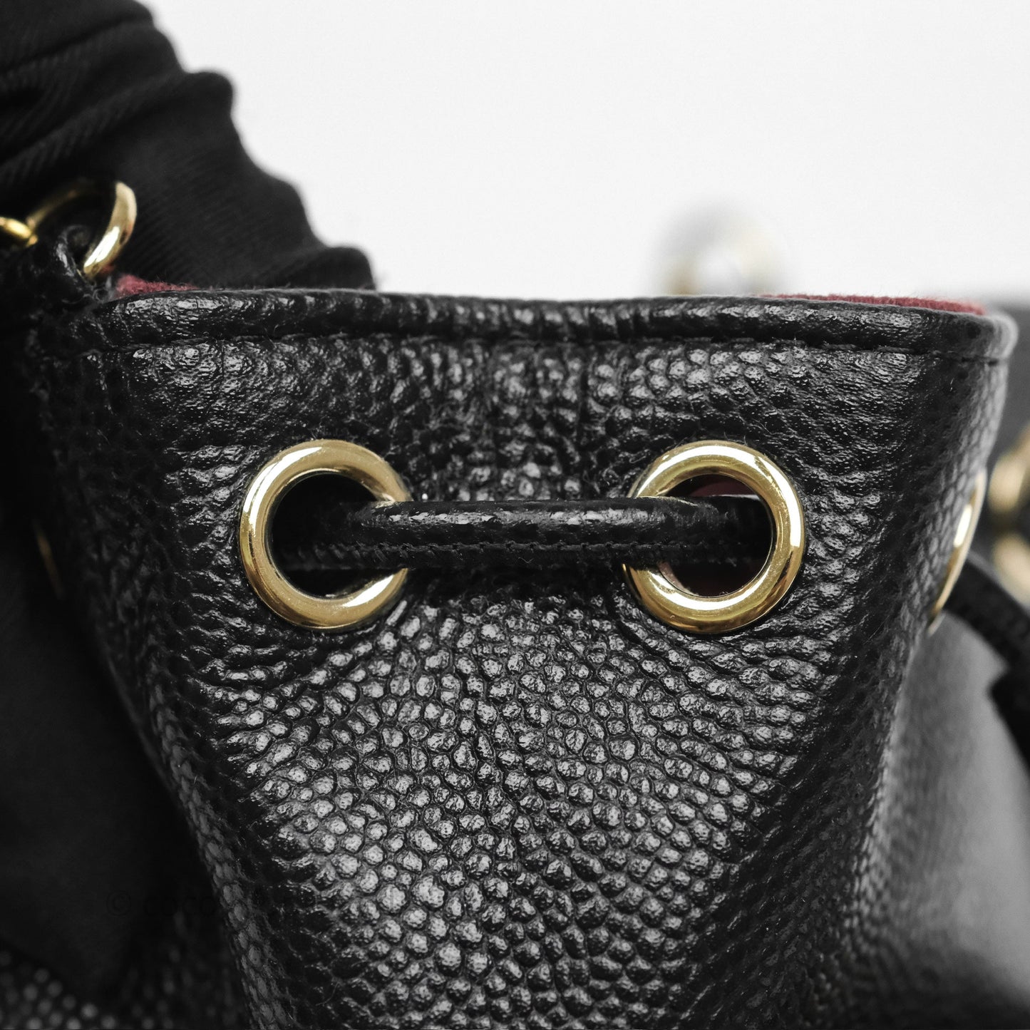 Chanel Mini Pocket Bucket Bag Black Caviar Gold Hardware
