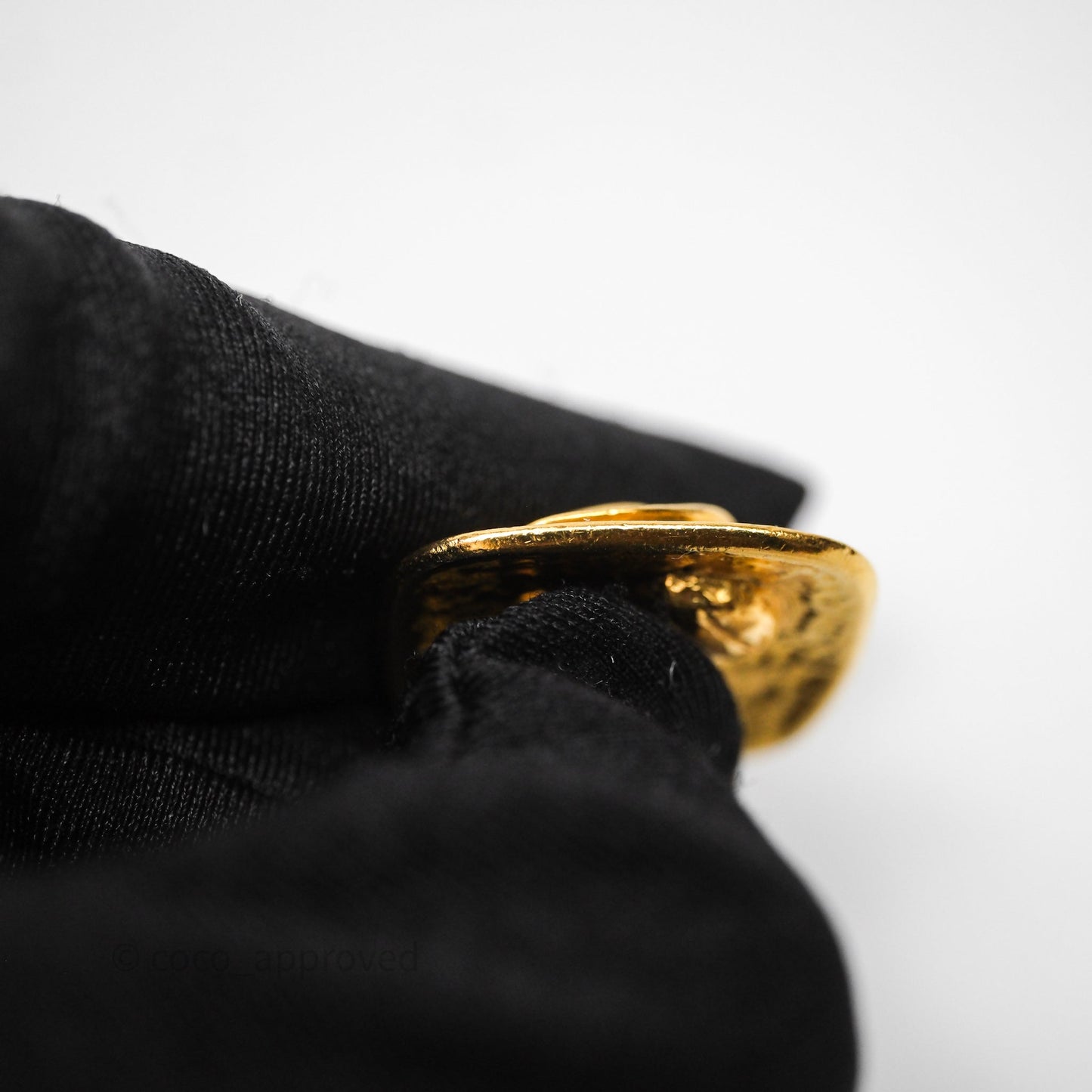 Chanel Square Ear Clip Gold Tone 94P