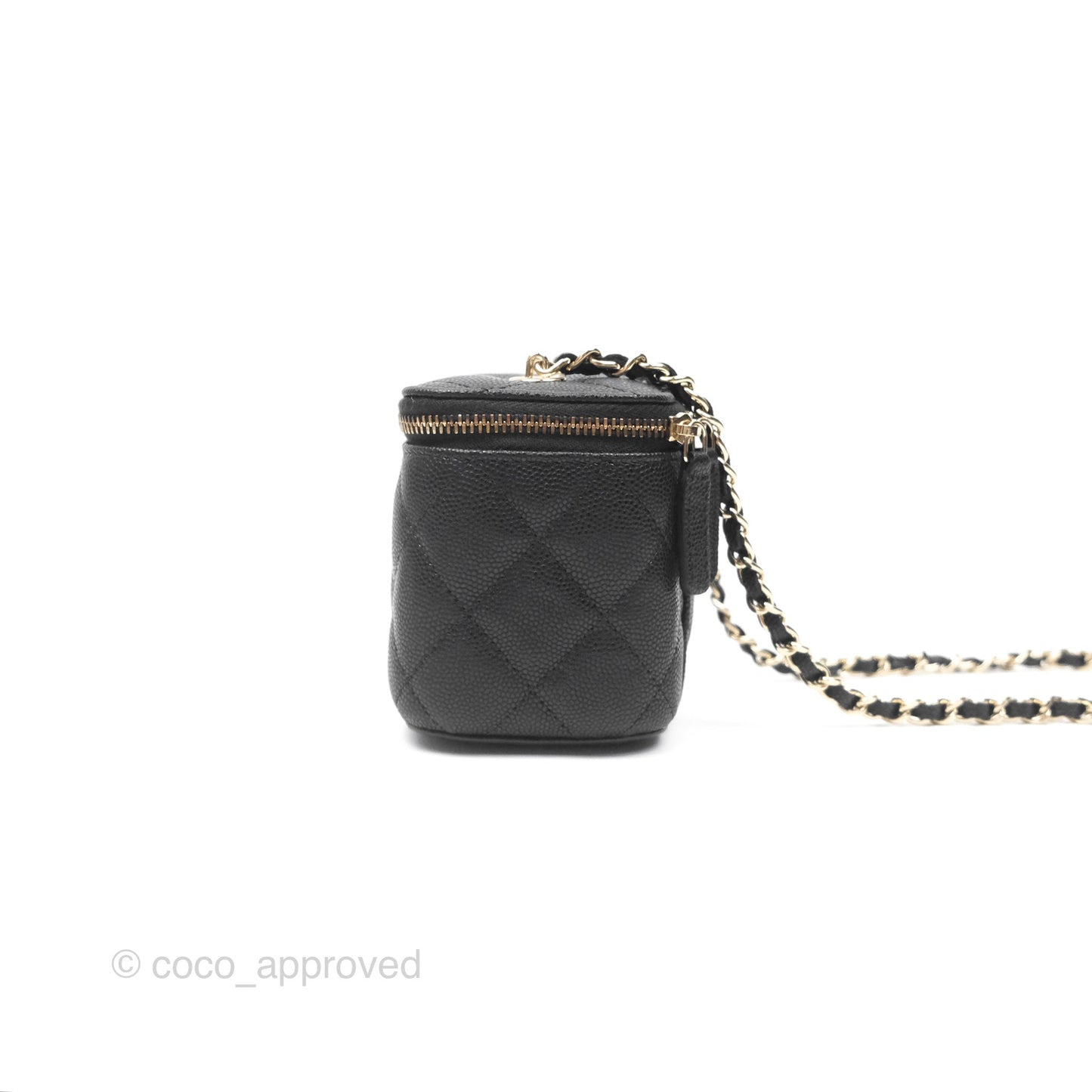 Chanel Mini Vanity With Chain Black Caviar Gold Hardware