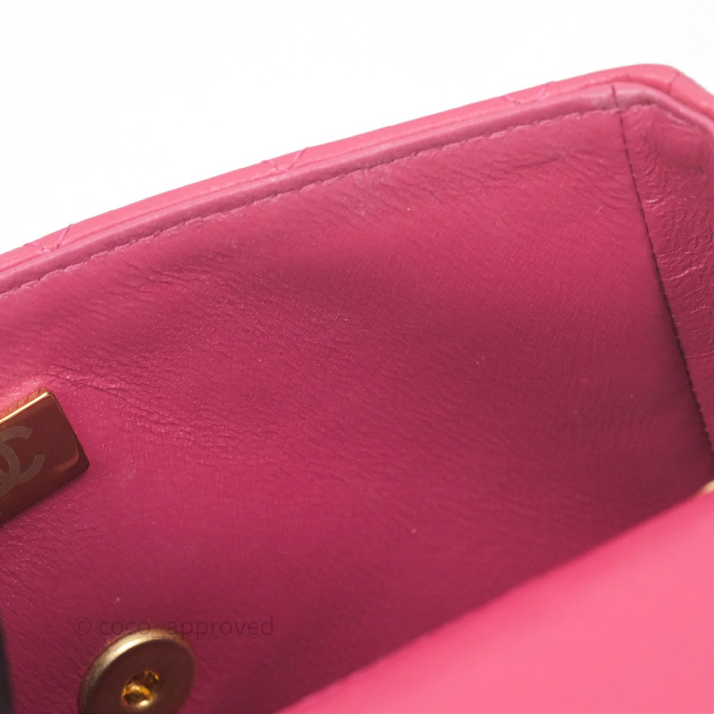 Chanel Top Handle Mini Rectangular Flap Red Lambskin Aged Gold Hardware