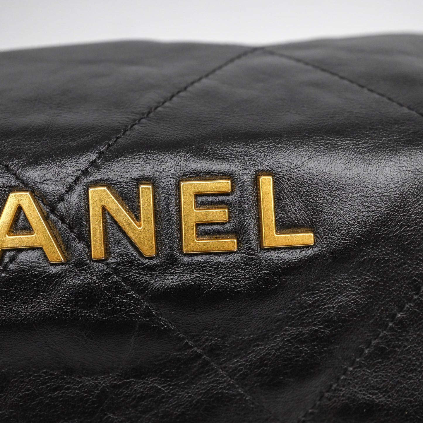 Chanel 22 Bag Medium Black Calfskin Aged Gold Hardware