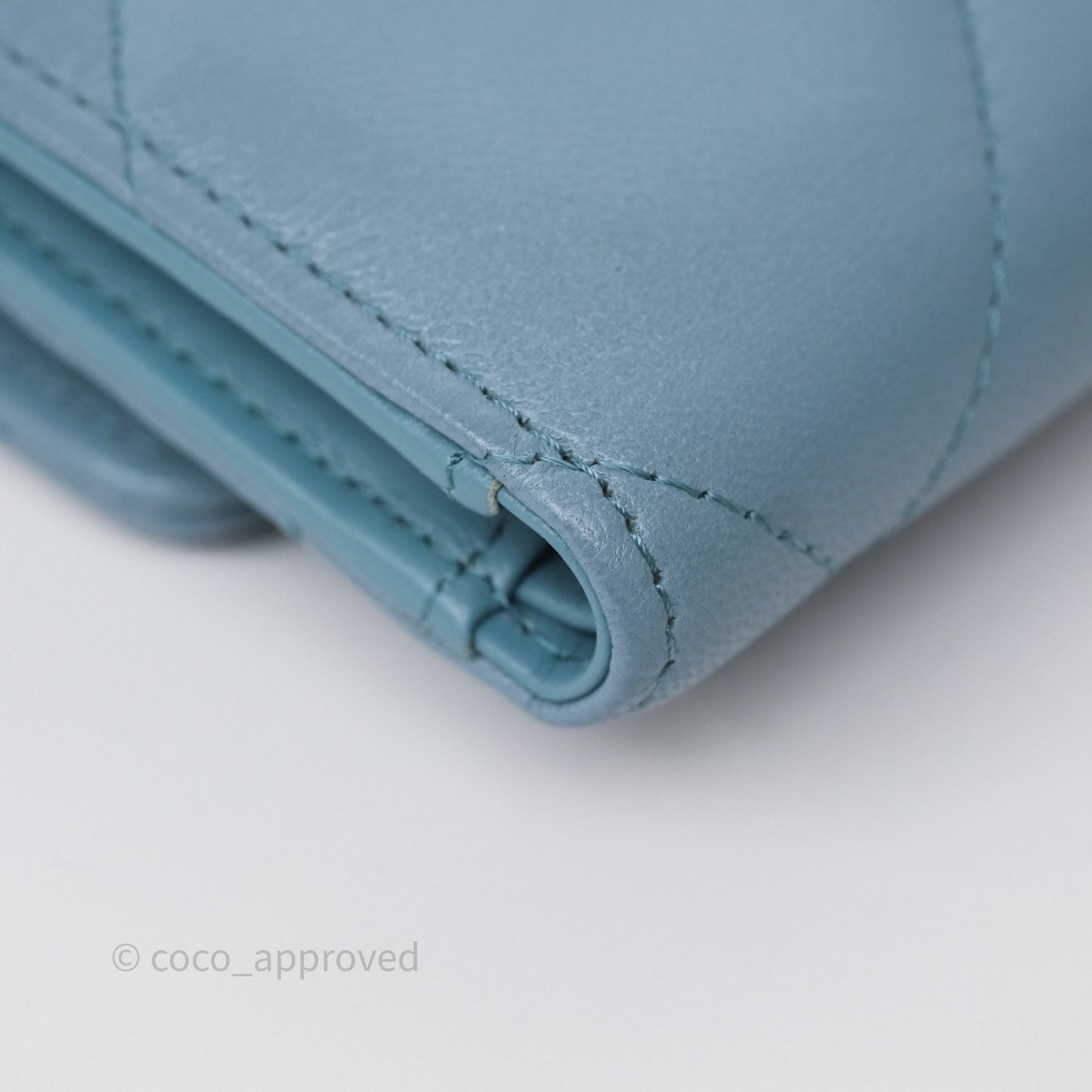 Chanel 19 Short Flap Wallet Cloud Blue Lambskin