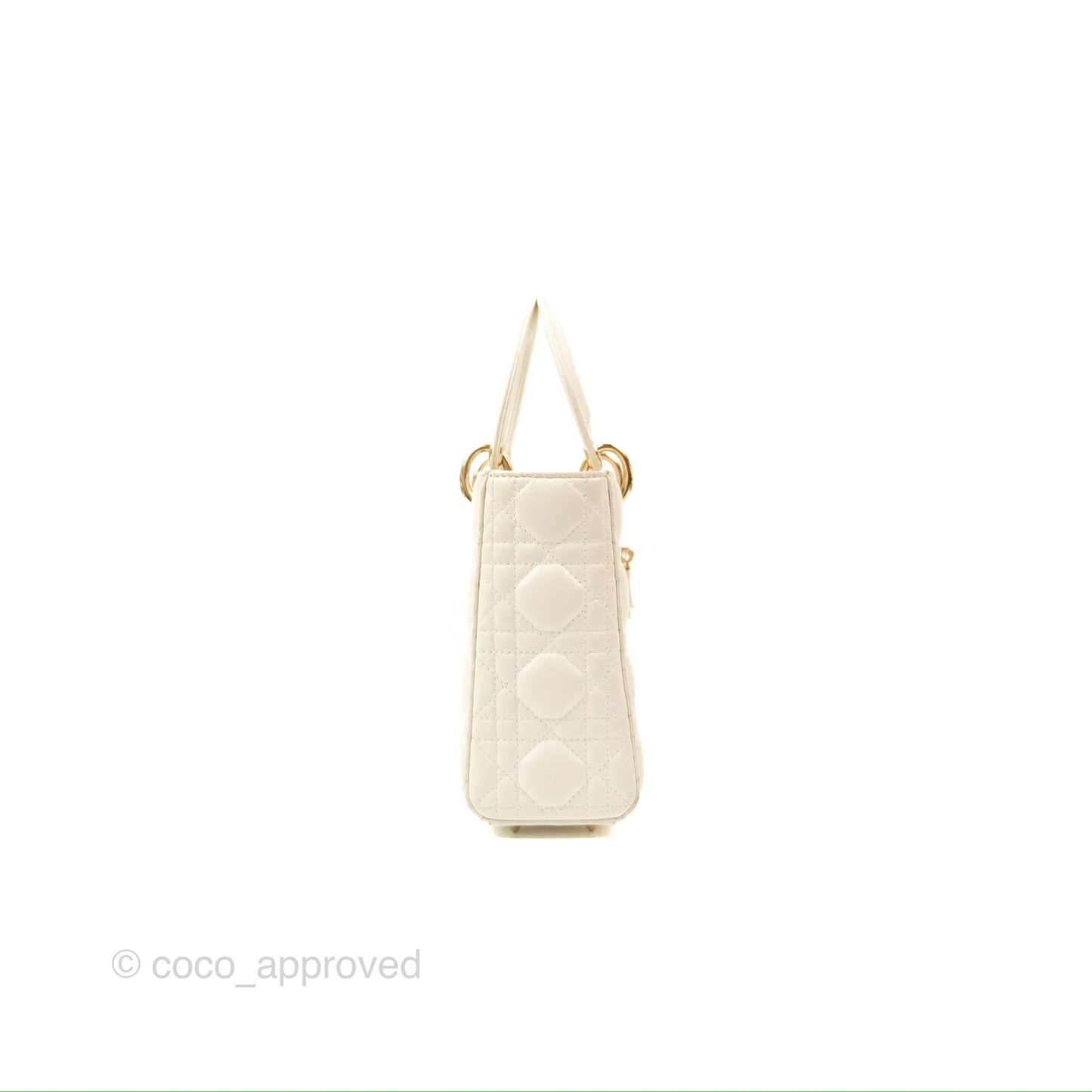 Christian Dior My ABCDior Lady Dior White Cannage Lambskin Gold Hardware