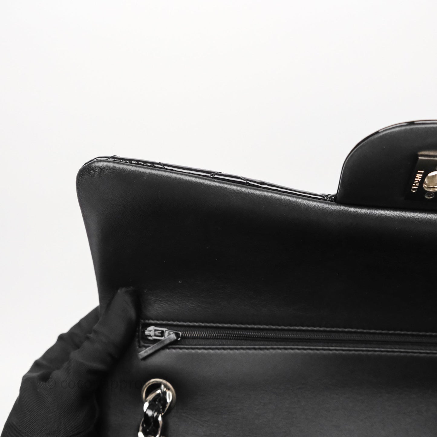 Chanel Jumbo Double Flap Black Patent Silver Hardware⁣⁣