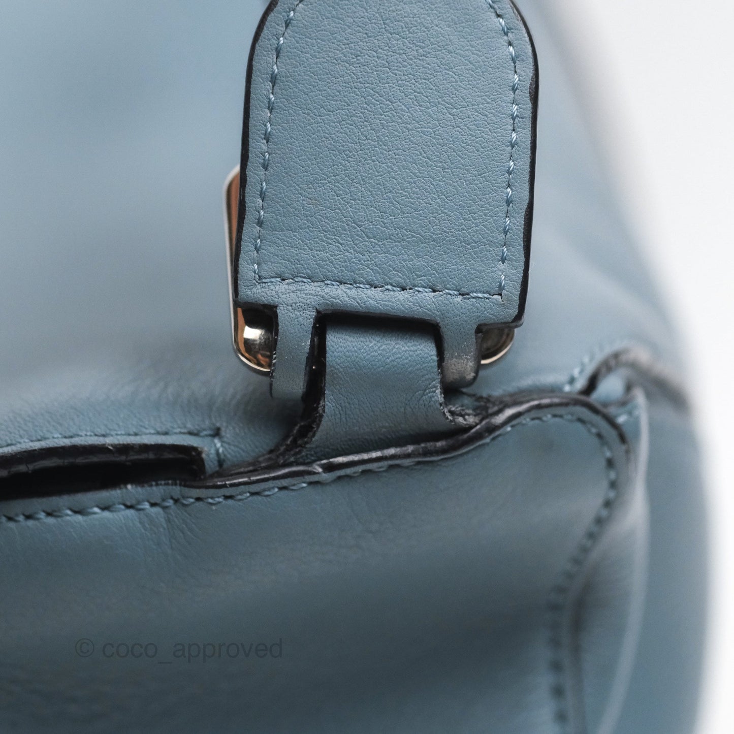 Loewe Medium Puzzle Bag Blue Calfskin Silver Hardware