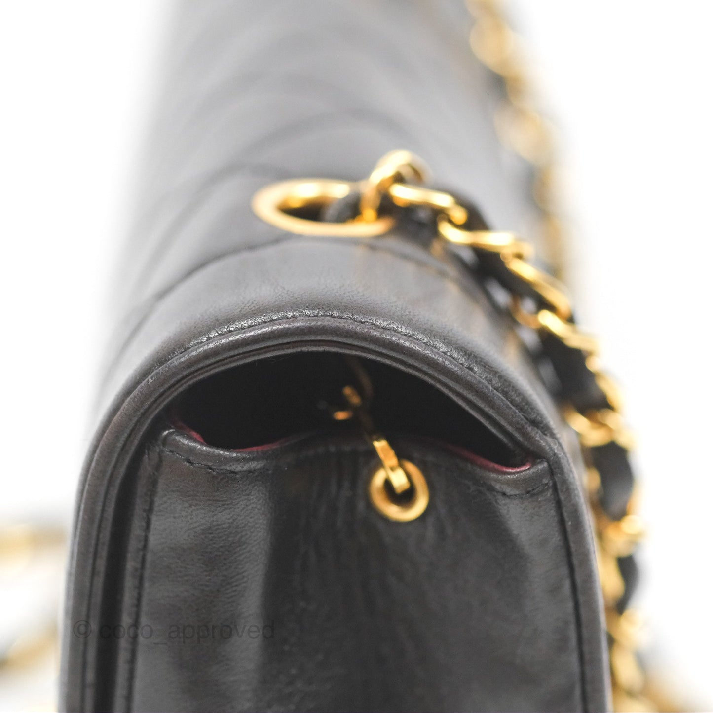 Chanel Vintage Medium Classic Diana Bag Quilted Black Lambskin 24K Gold Hardware