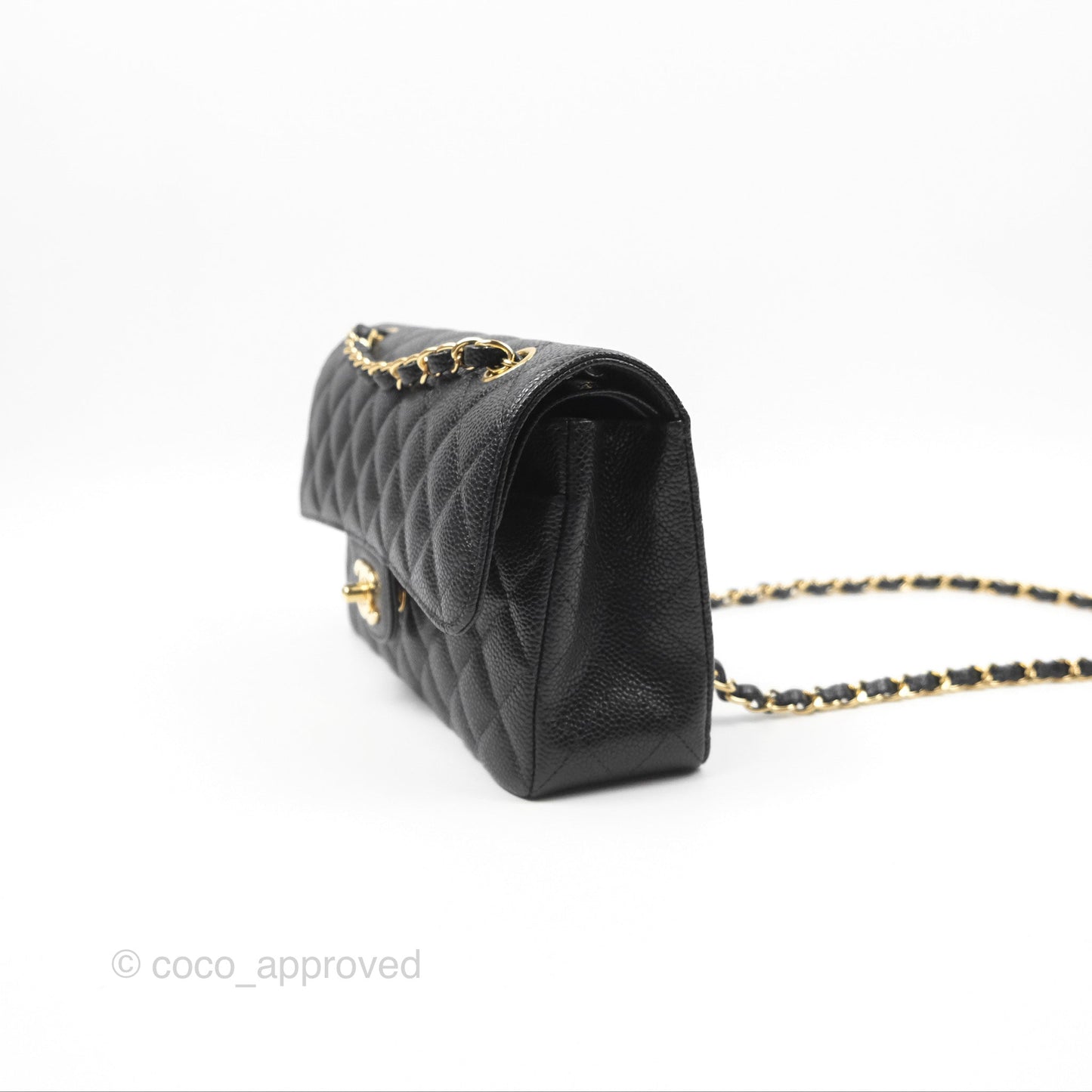 Chanel Small S/M Classic Flap Quilted Black Caviar Gold Hardware