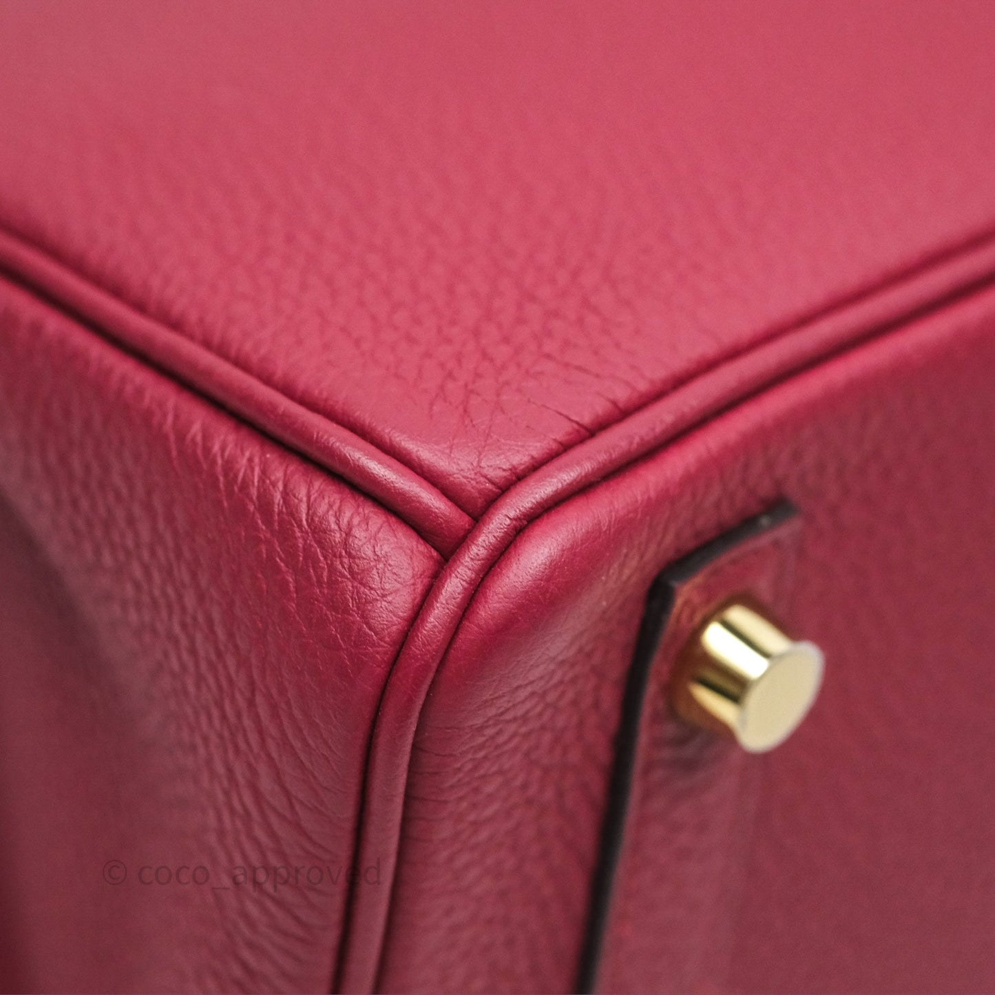 Hermès Birkin 25 Retourne Rouge Grenat Togo Gold Hardware