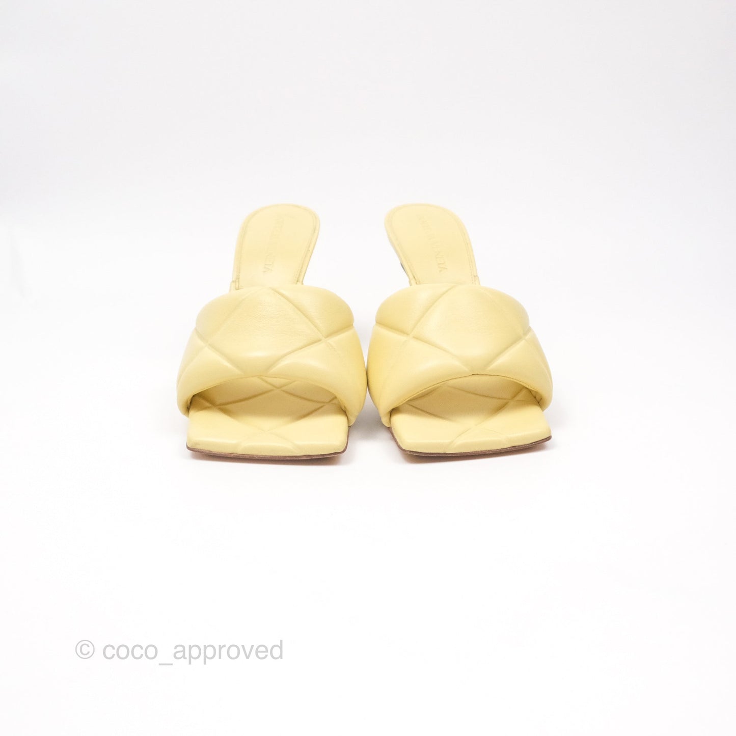 Bottega Veneta Lido Sandals Intrecciato Yellow Lambskin Size 35