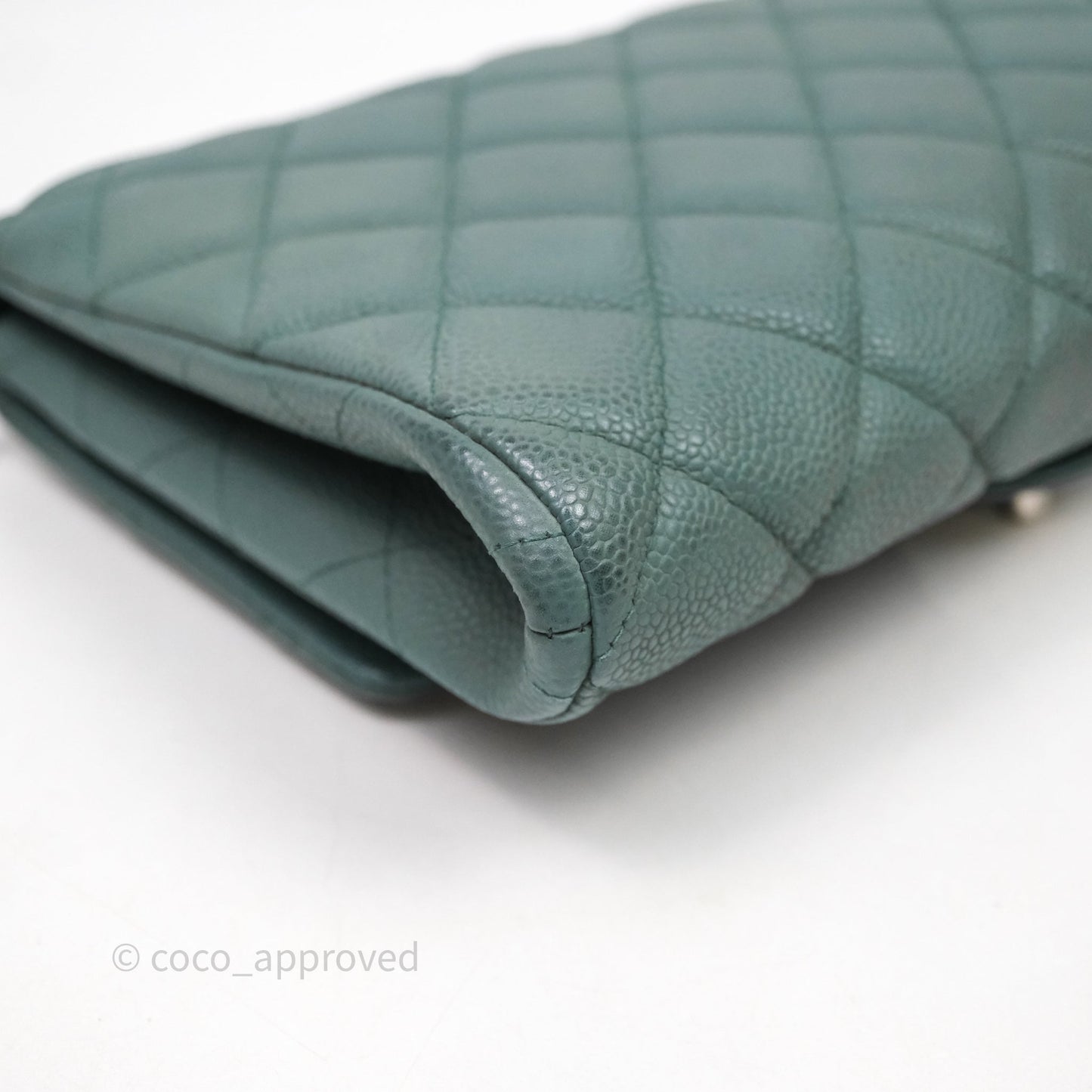 Chanel Quilted Clutch with Chain Green Caviar Gold Hardware