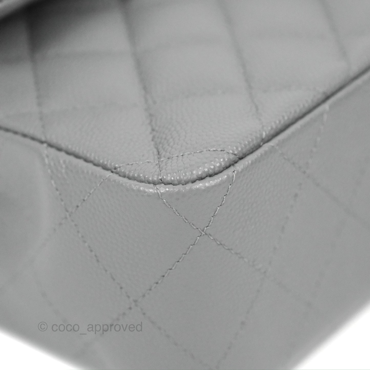 Chanel Small Classic Quilted Flap Grey Caviar Gold Hardware 20C