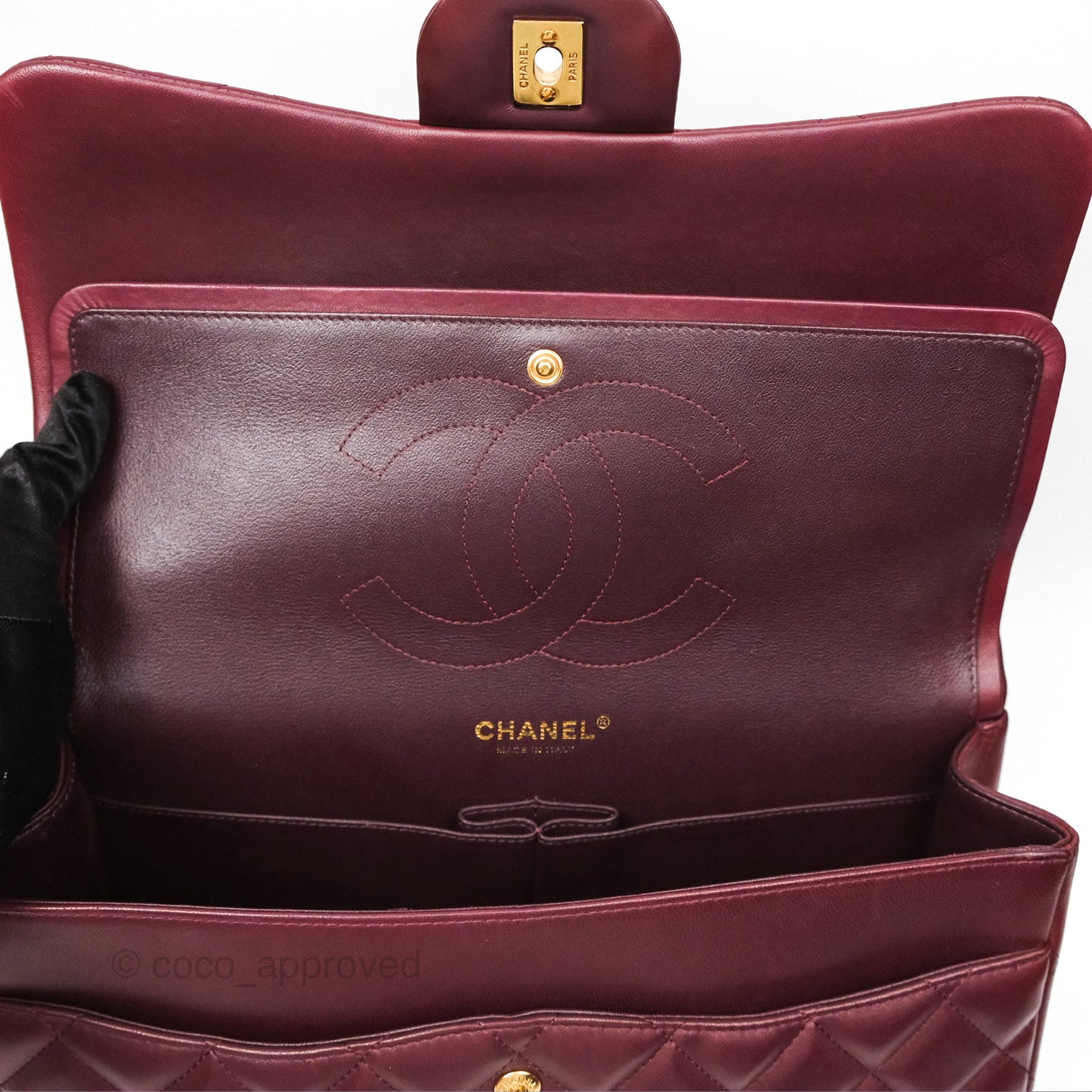 Chanel Jumbo Double Flap Burgundy Lambskin Gold Hardware