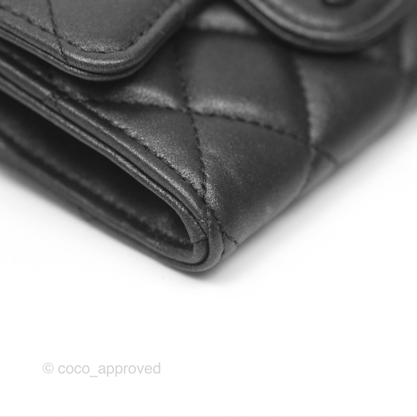 Chanel Classic Flap Card Holder Quilted Iridescent So Black