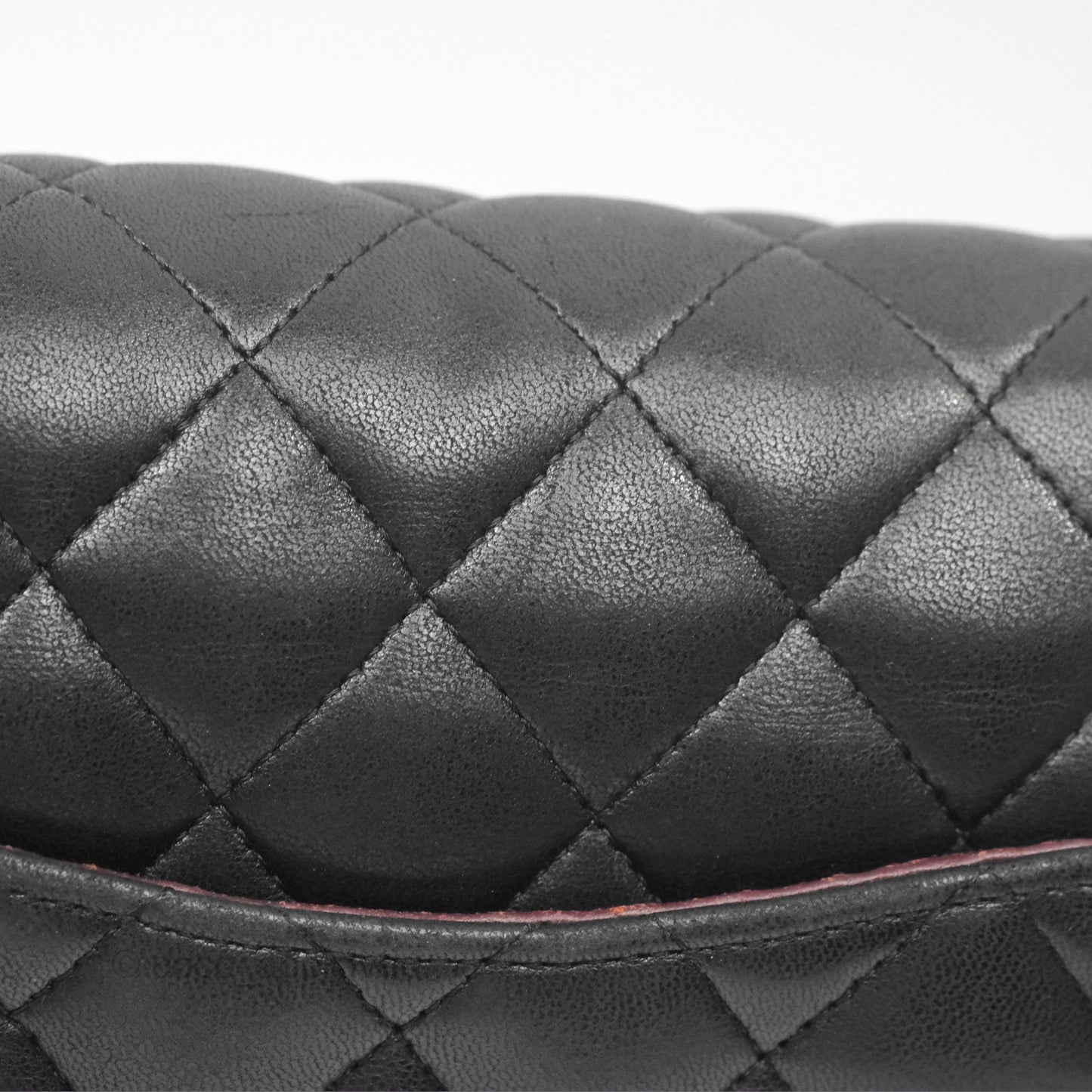 Chanel Classic M/L Medium Flap Quilted Black Lambskin Silver Hardware