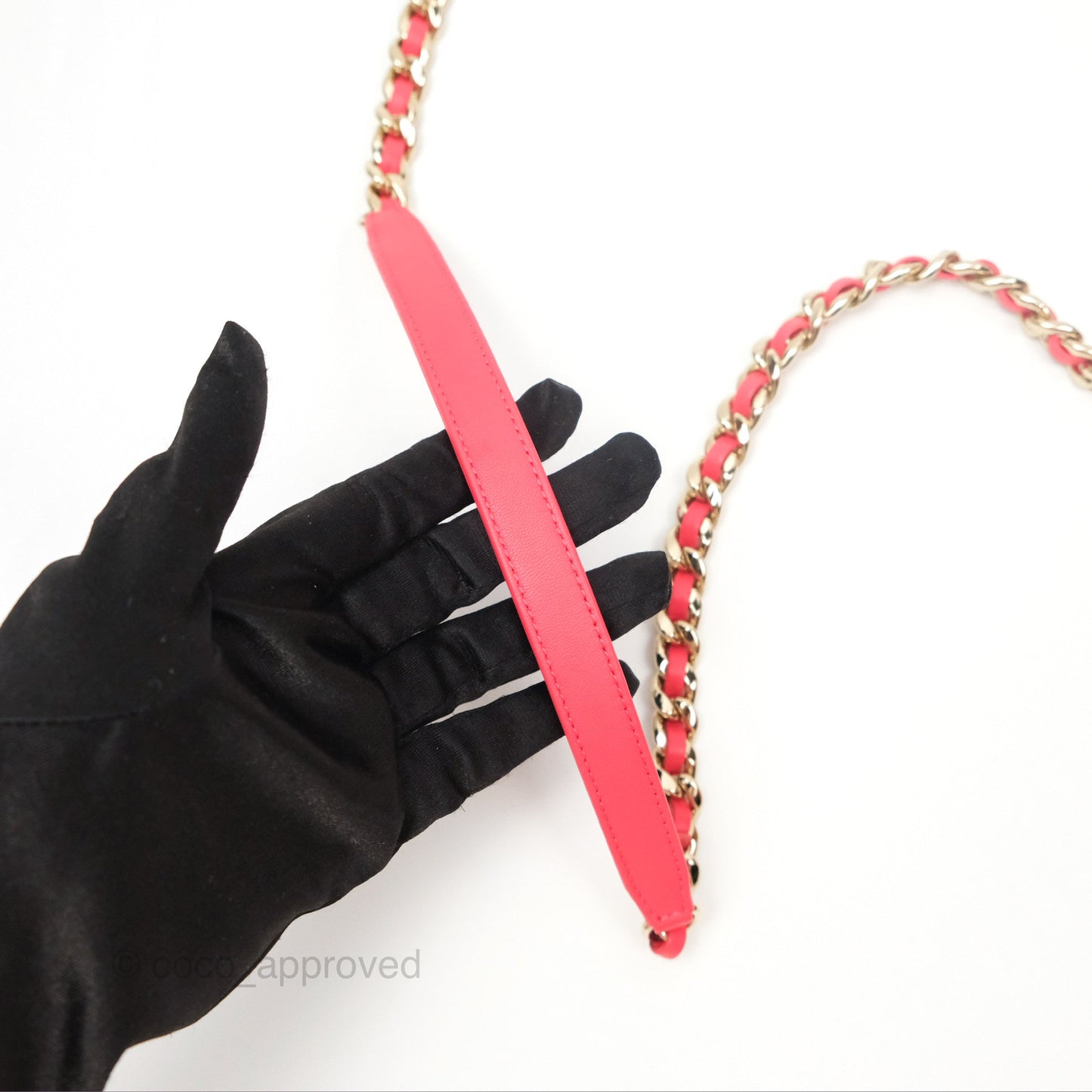 Chanel Quilted Resin Bi-Color Chain Flap Bag Dark Pink Lambskin