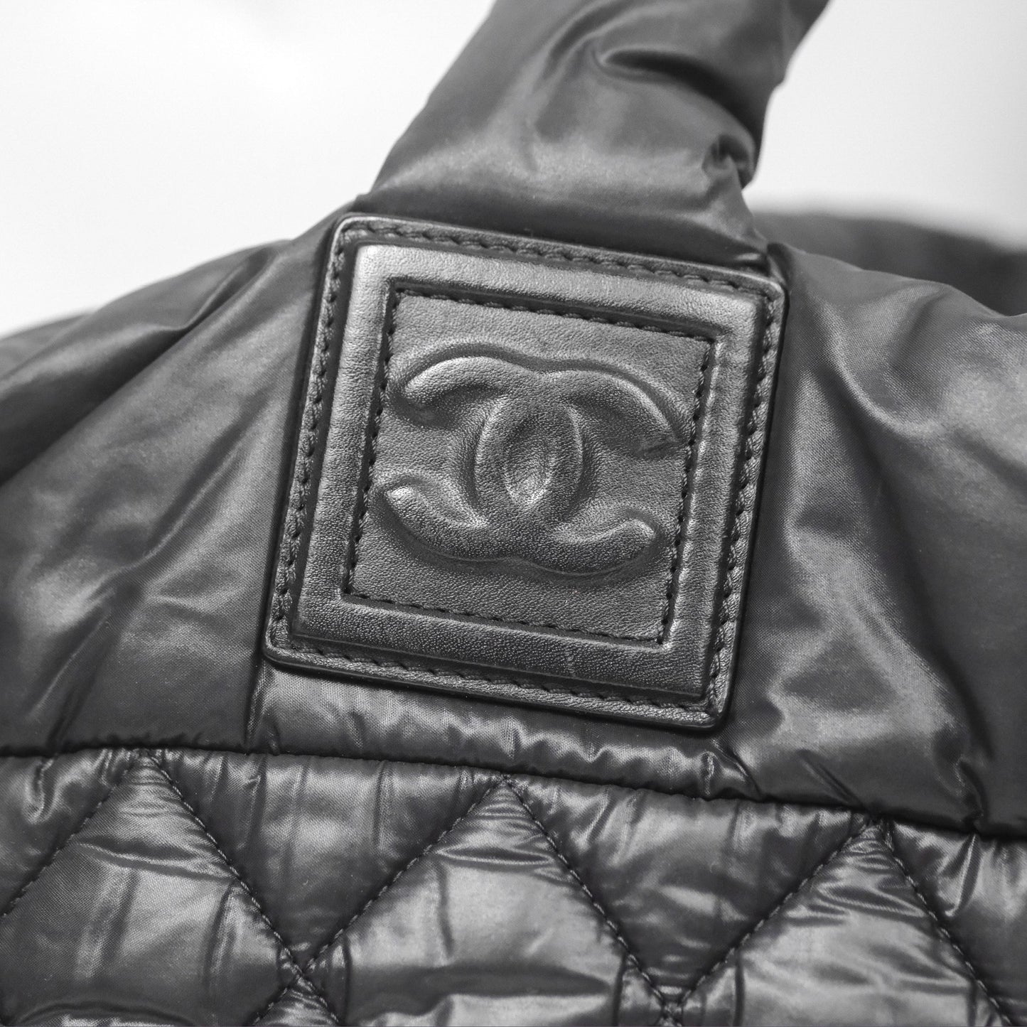Chanel Coco Cocoon Tote Bag PM Black Nylon