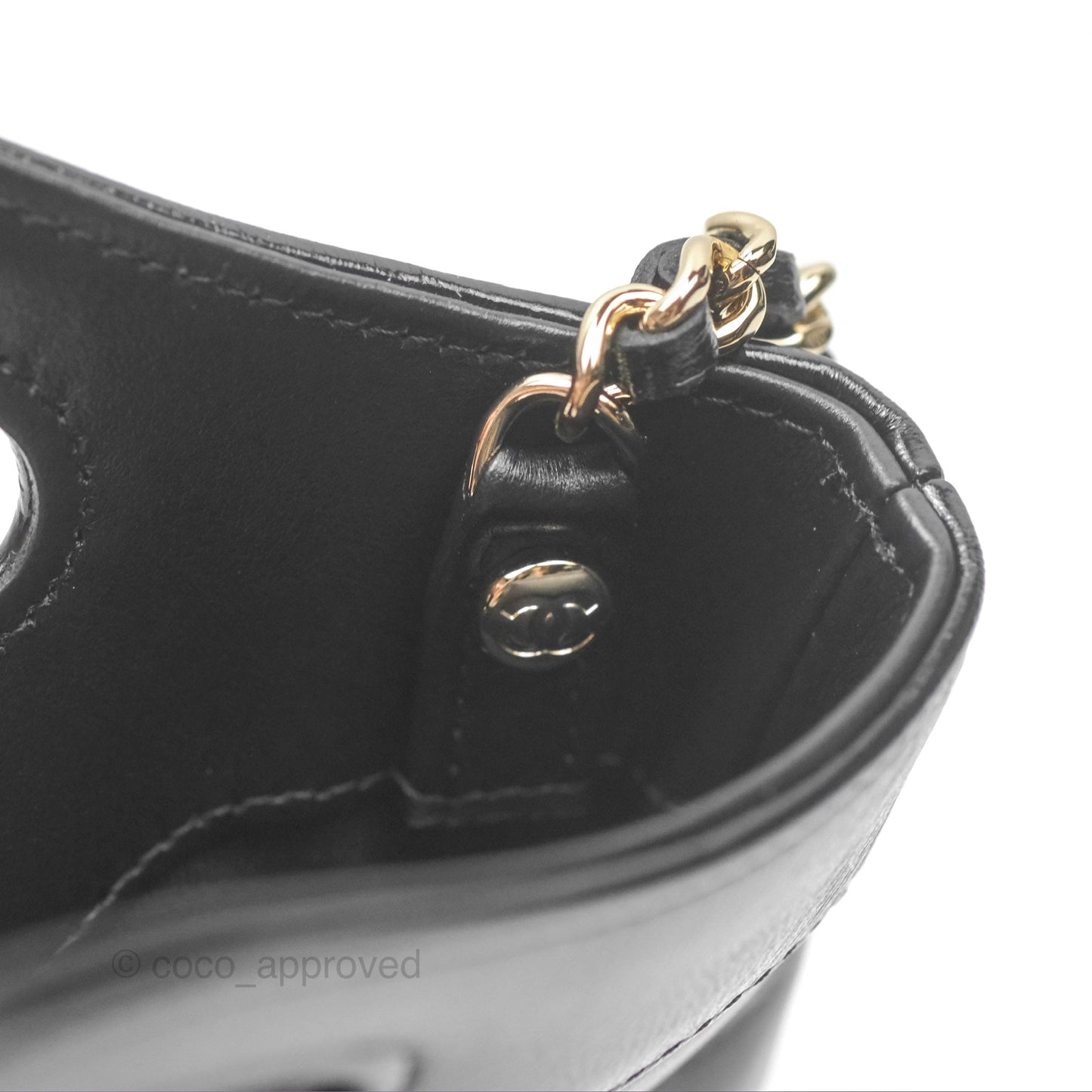 Chanel Nano 31 Black Shiny Lambskin Gold Hardware