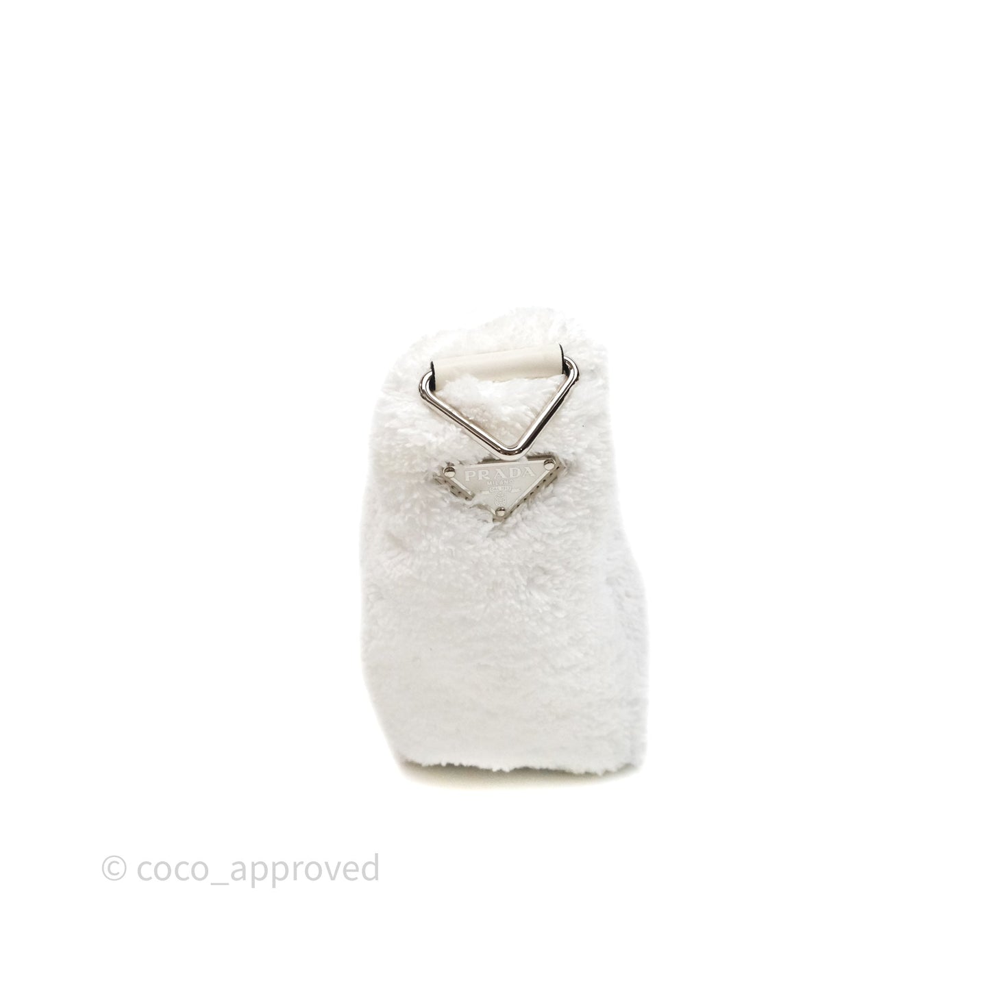 Prada Spugna Triangle White Bag