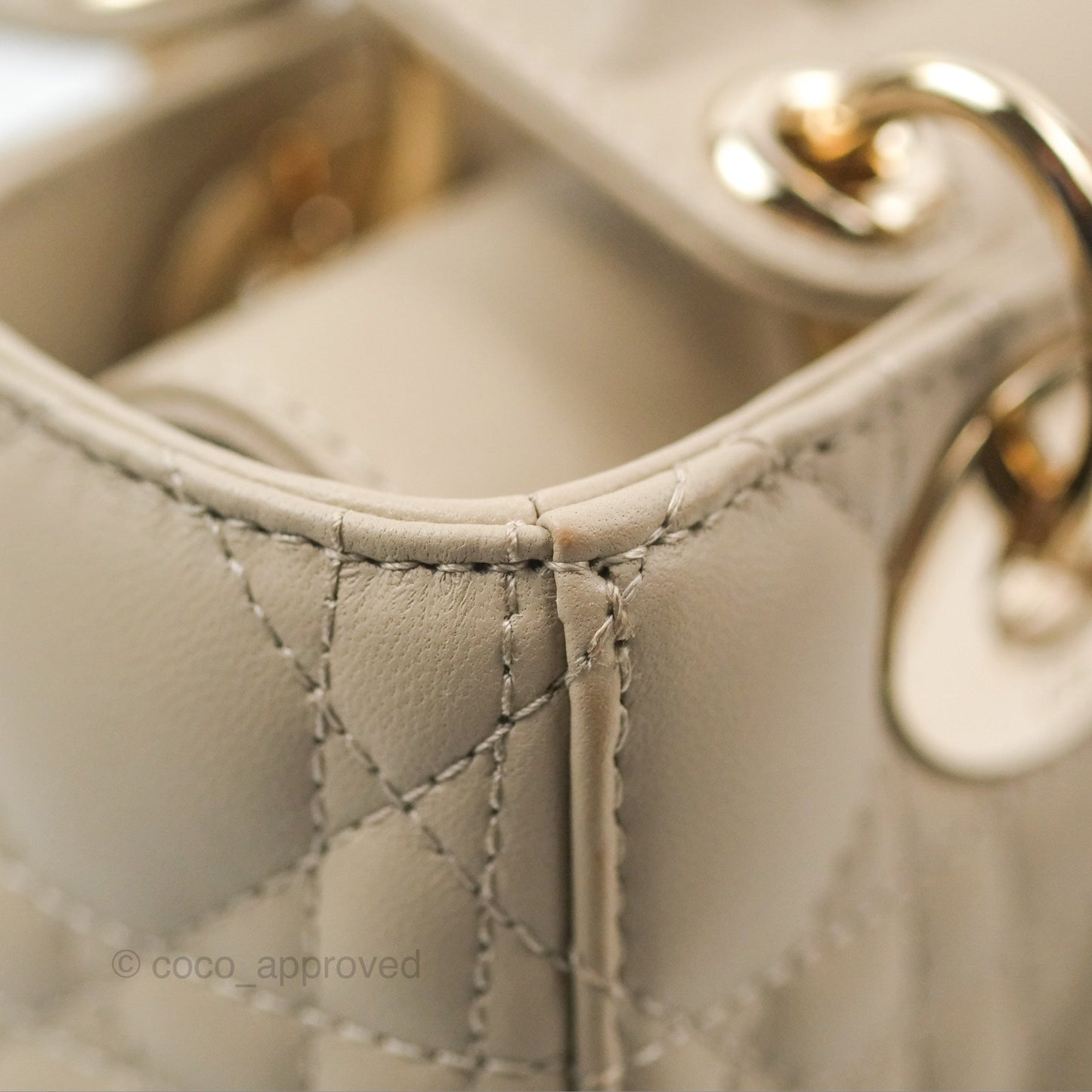 Christian Dior My ABCDior Lady Dior Beige Matte Lambskin Gold Hardware