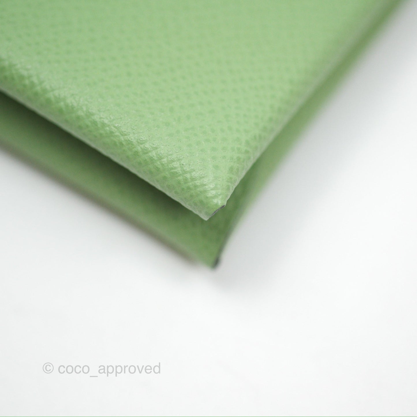 Hermès Calvi Duo Compact Card Holder 3I Vert Criquet Epsom Palladium Hardware
