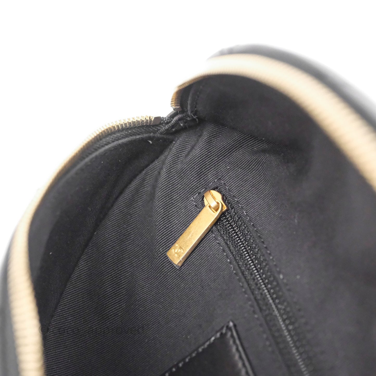 Chanel Quilted Waist Bag Lambskin Black Aged Gold Hardware