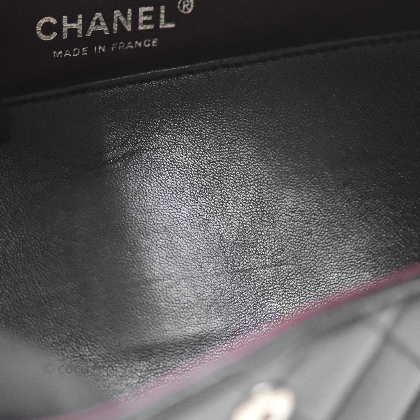 Chanel Classic M/L Medium Flap Quilted Black Lambskin Silver Hardware